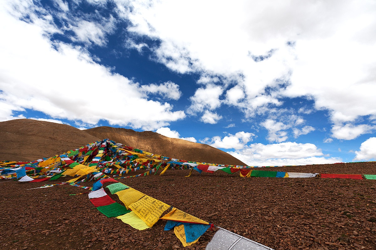 Tibet, prayer flags.