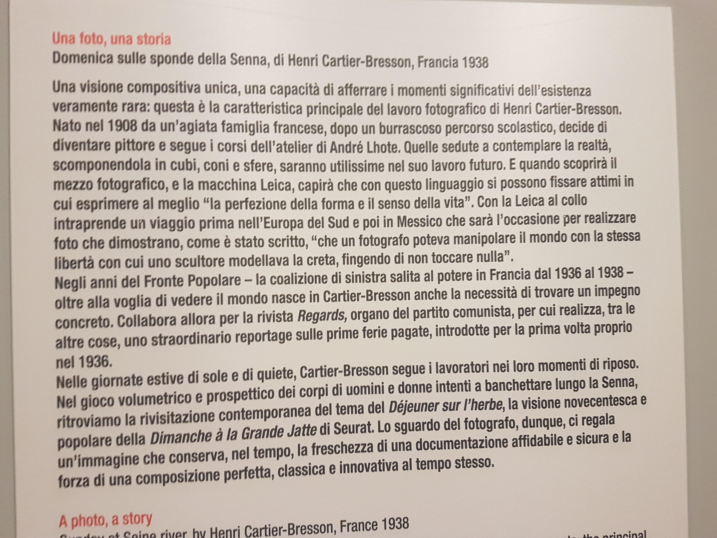 Mostra 100 anni Leica - Vero, Falso ecc.