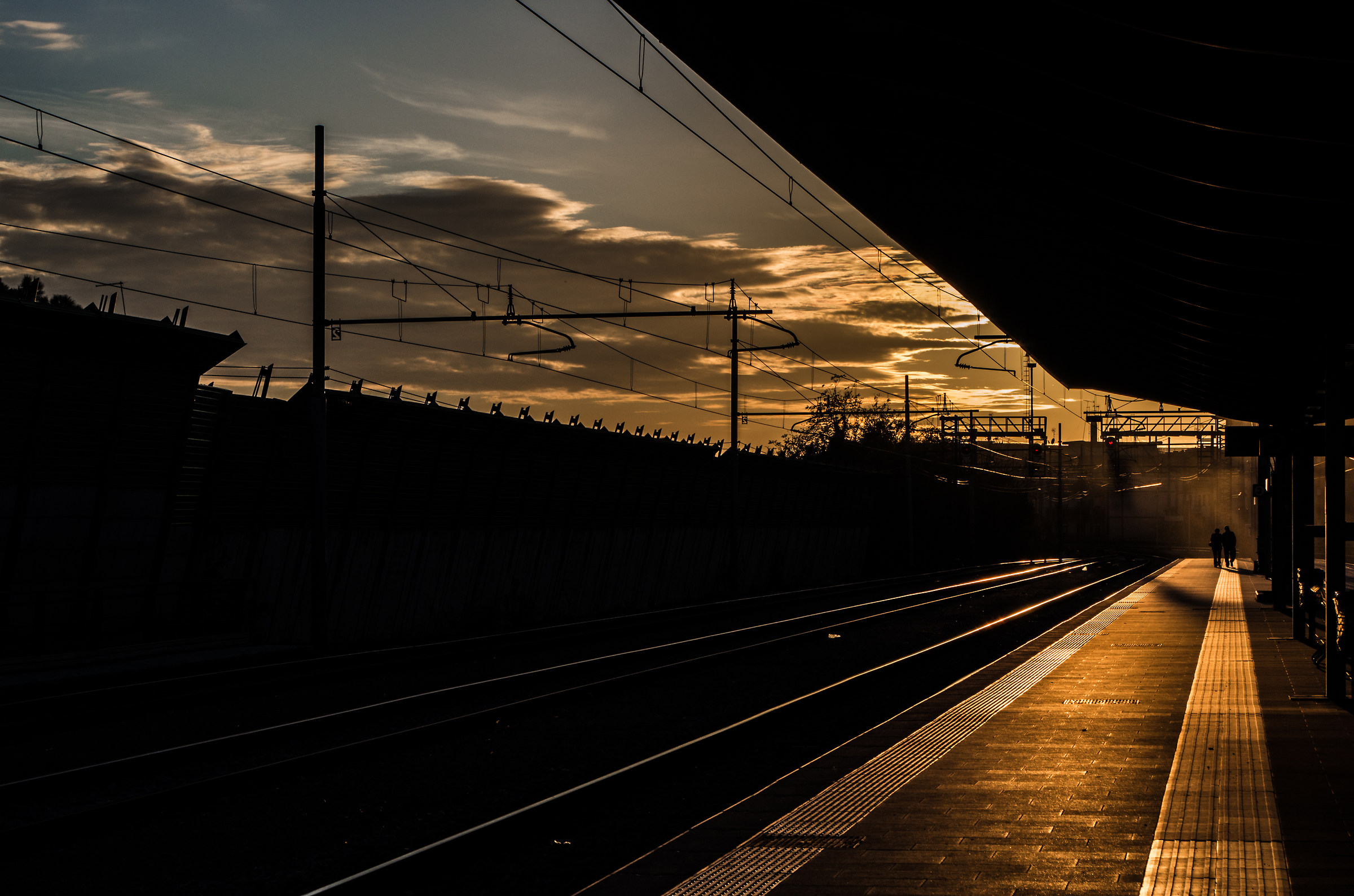 Waiting for the train