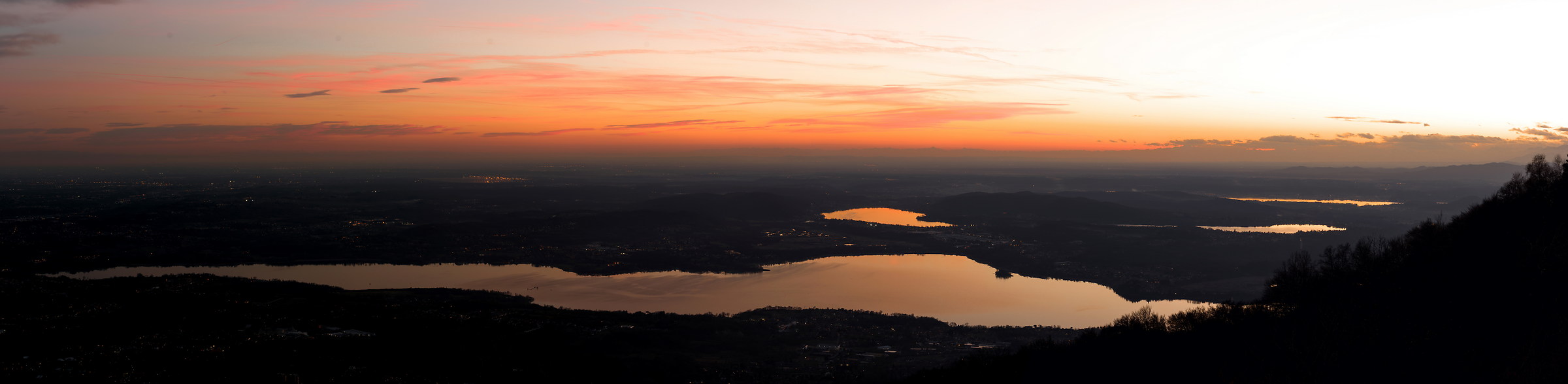 Sunset on the lake of Varese