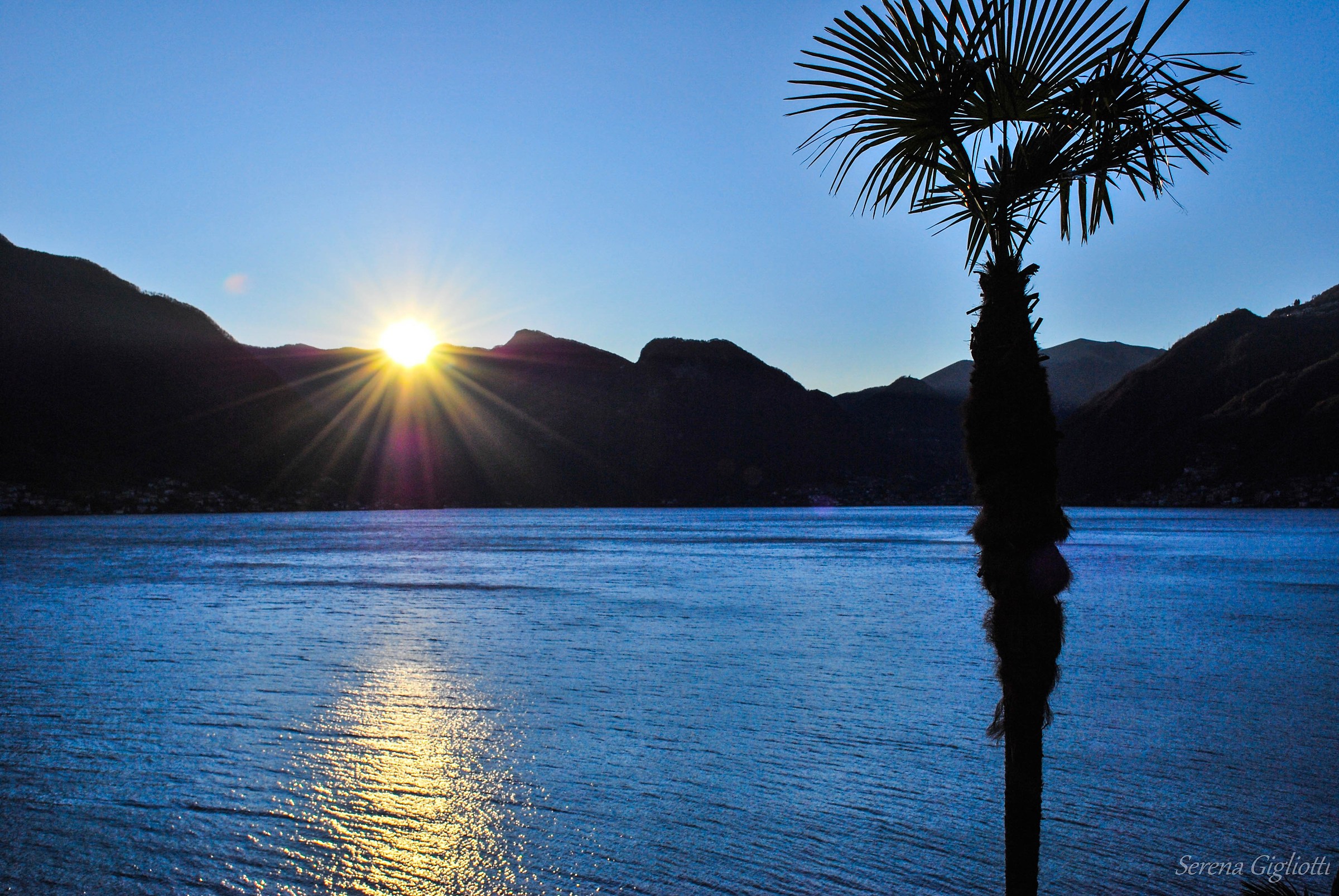 Autumn sunset on Lake Como