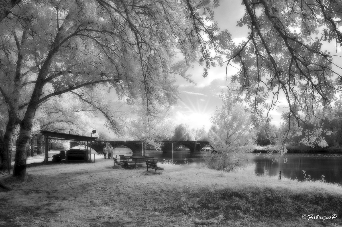 Walking towards the bridge