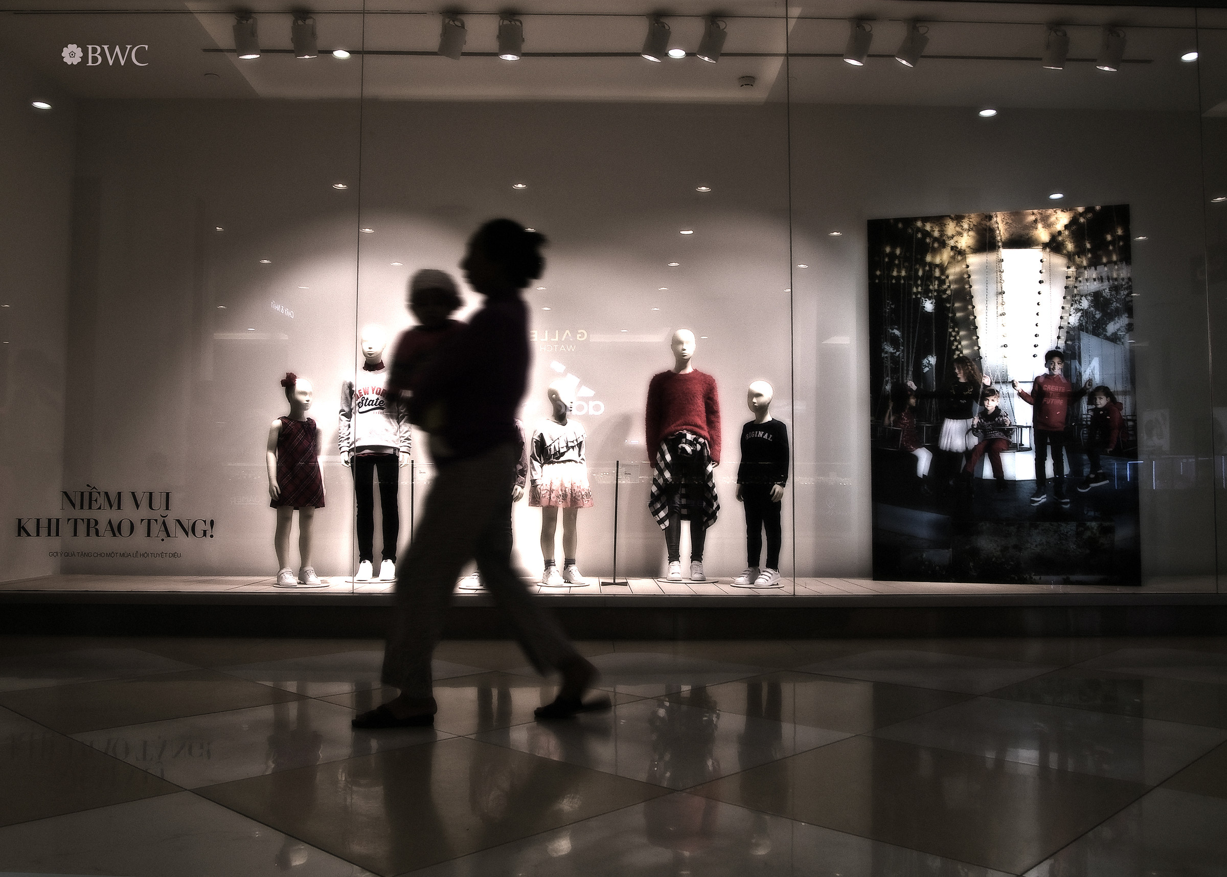 Correre via, mamma e bambino