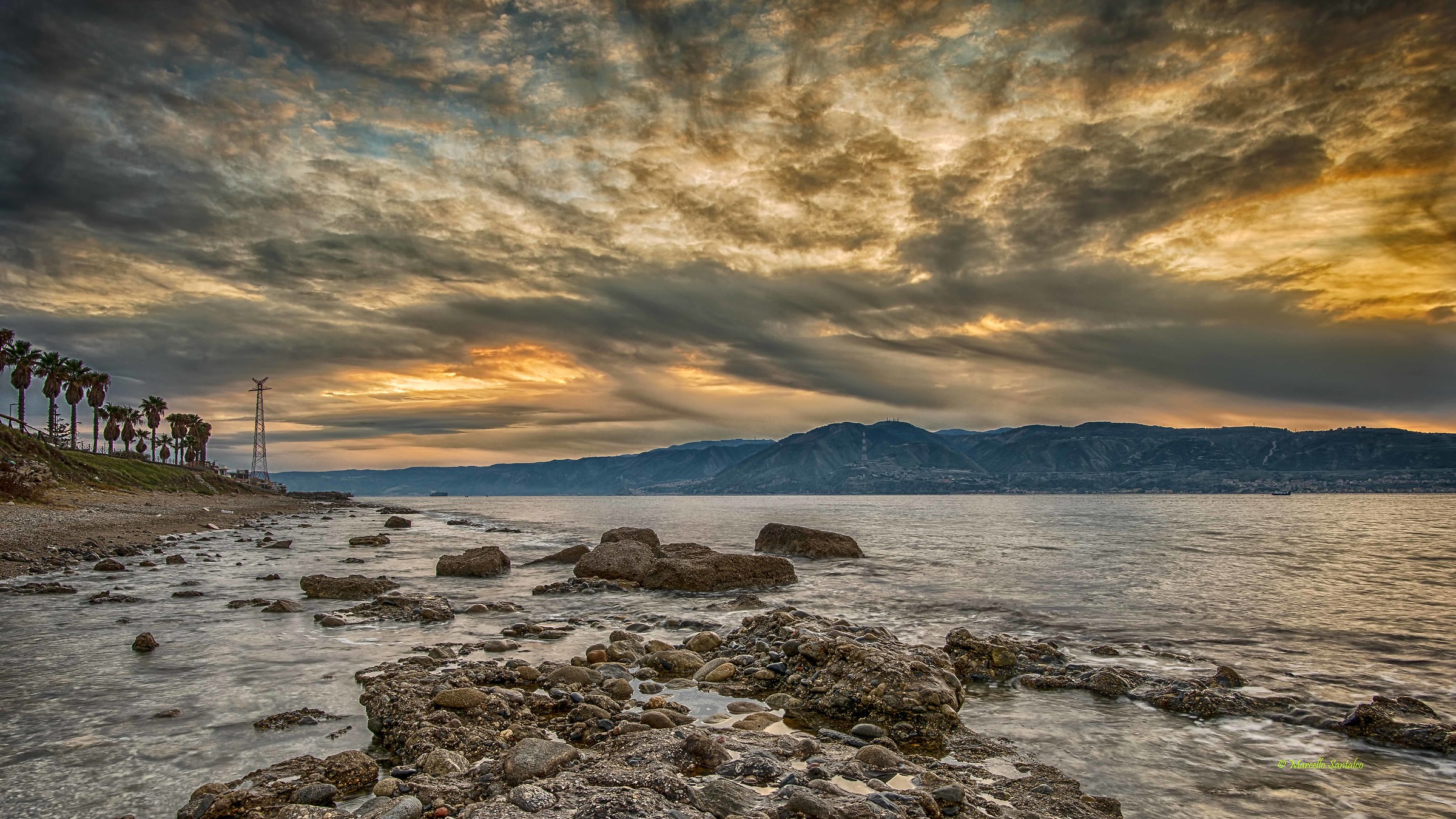 Narrow sunrise of Messina