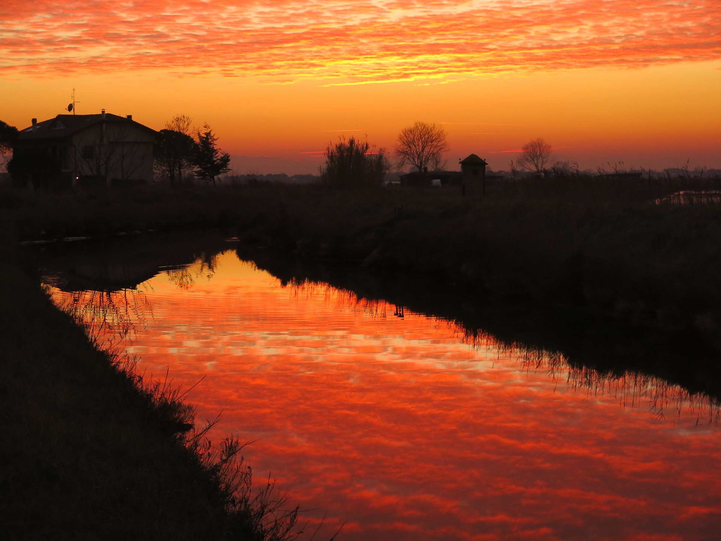 Sunset on the salt flats of Cervia - Ravenna