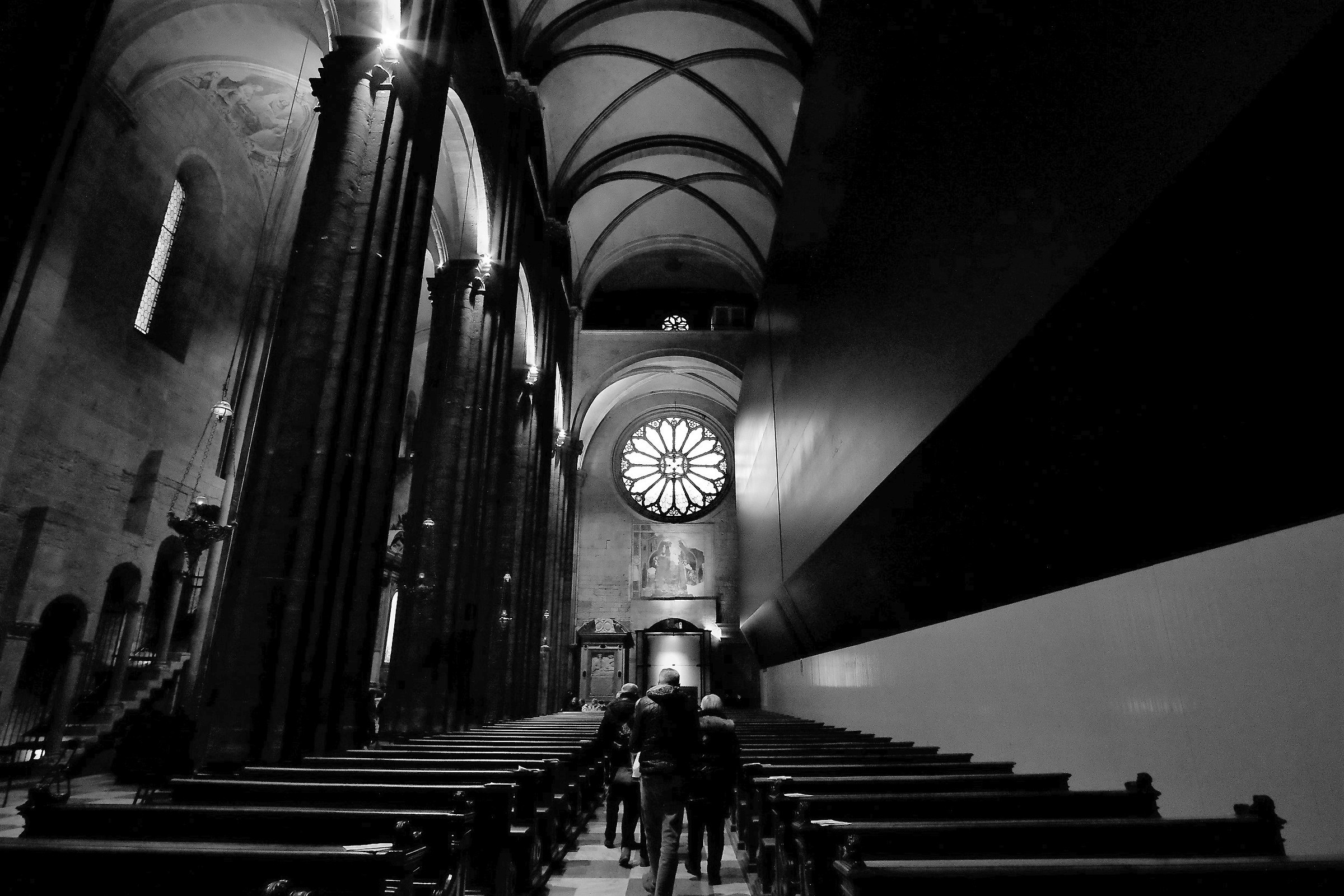 Verso l'uscita della cattedrale.Trento