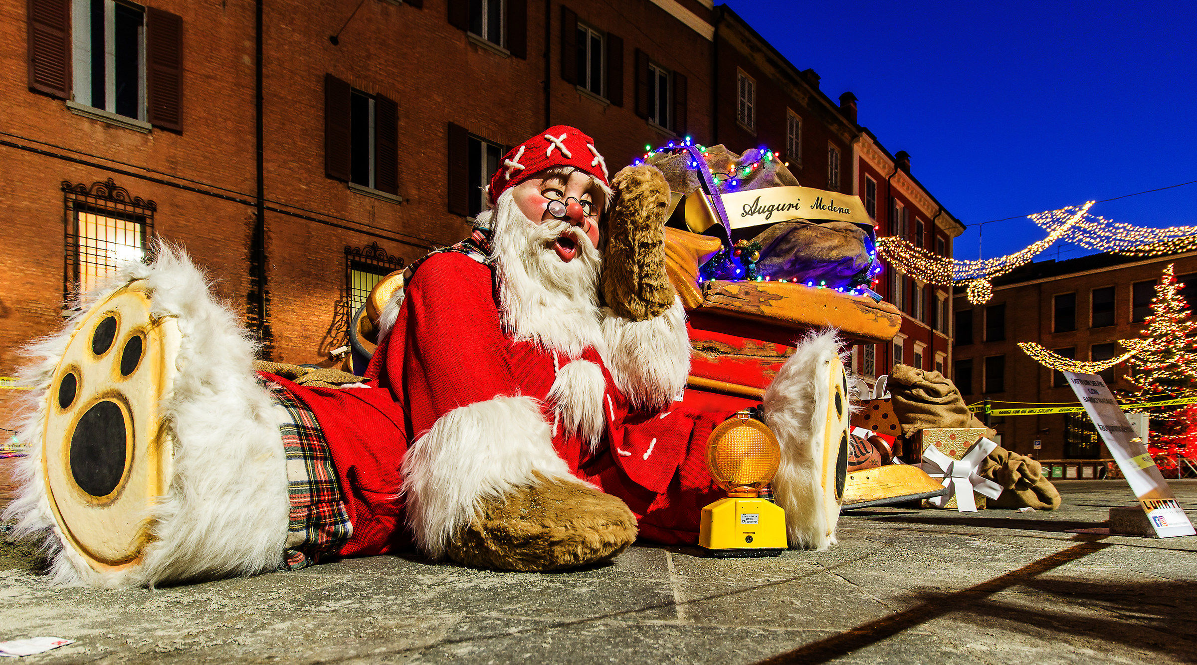 Santa Claus is falling