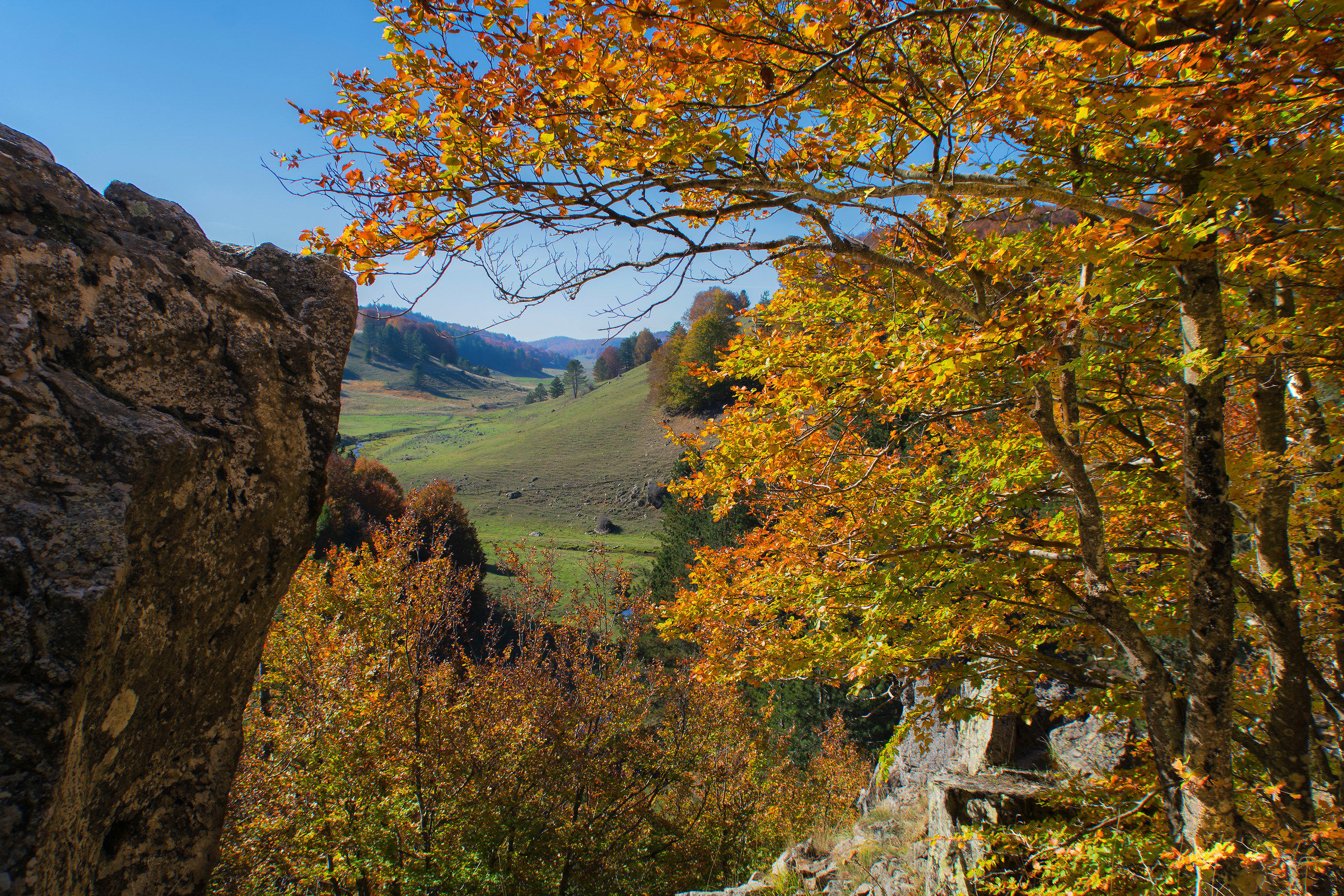 Foliage con vista sulla Vallata del Tacina