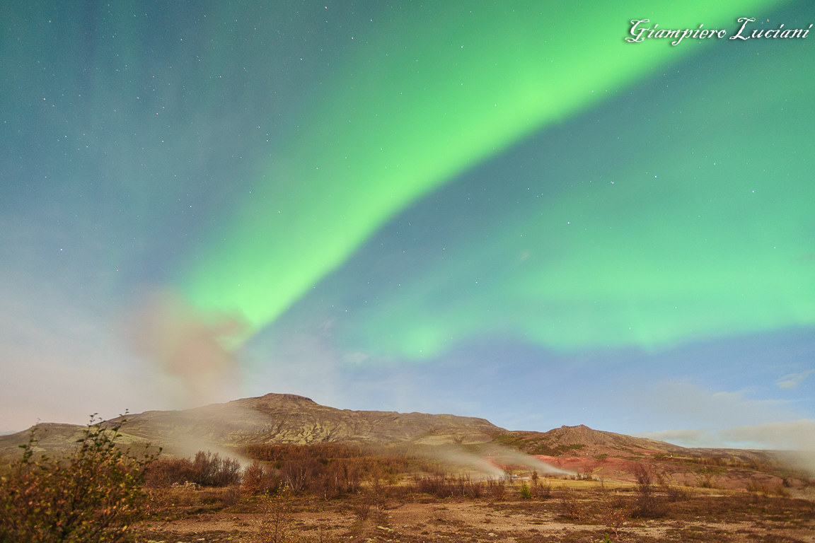 nothern light at geysir
