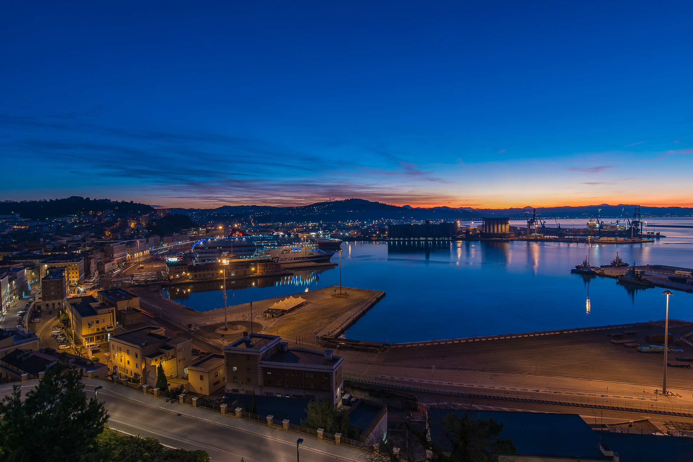 Sunset on the port of Ancona