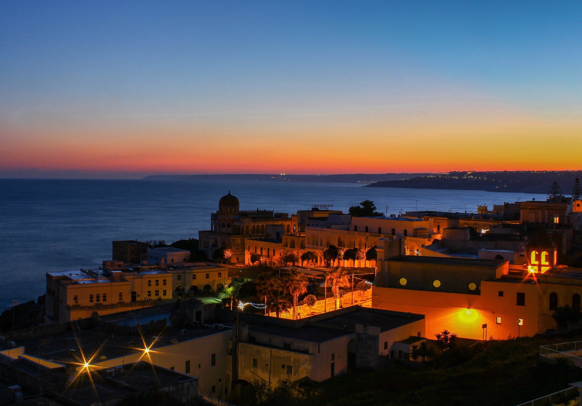Panorama di Santa Cesarea Terme verso sera