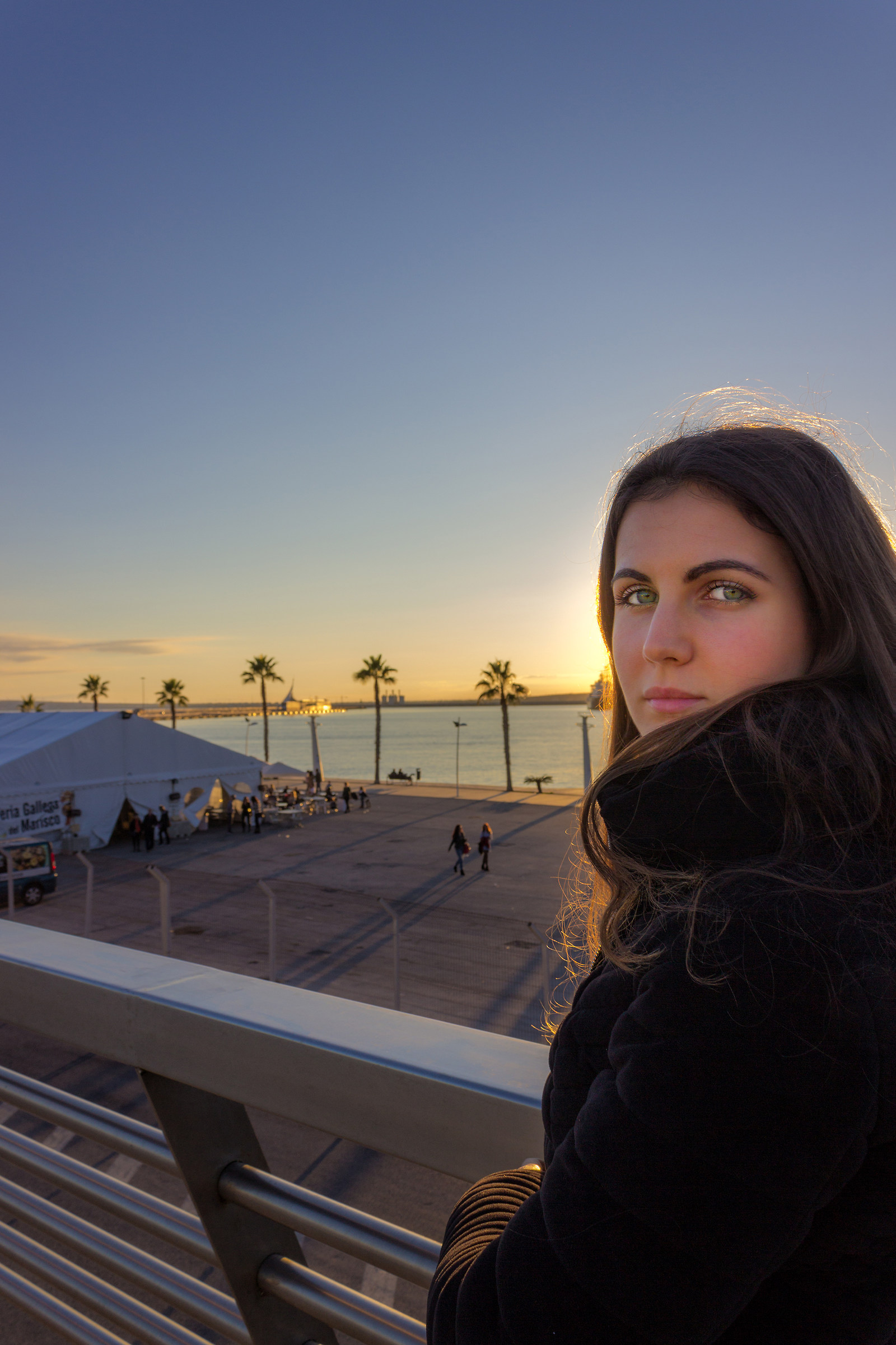 Emerald eyes at sunset