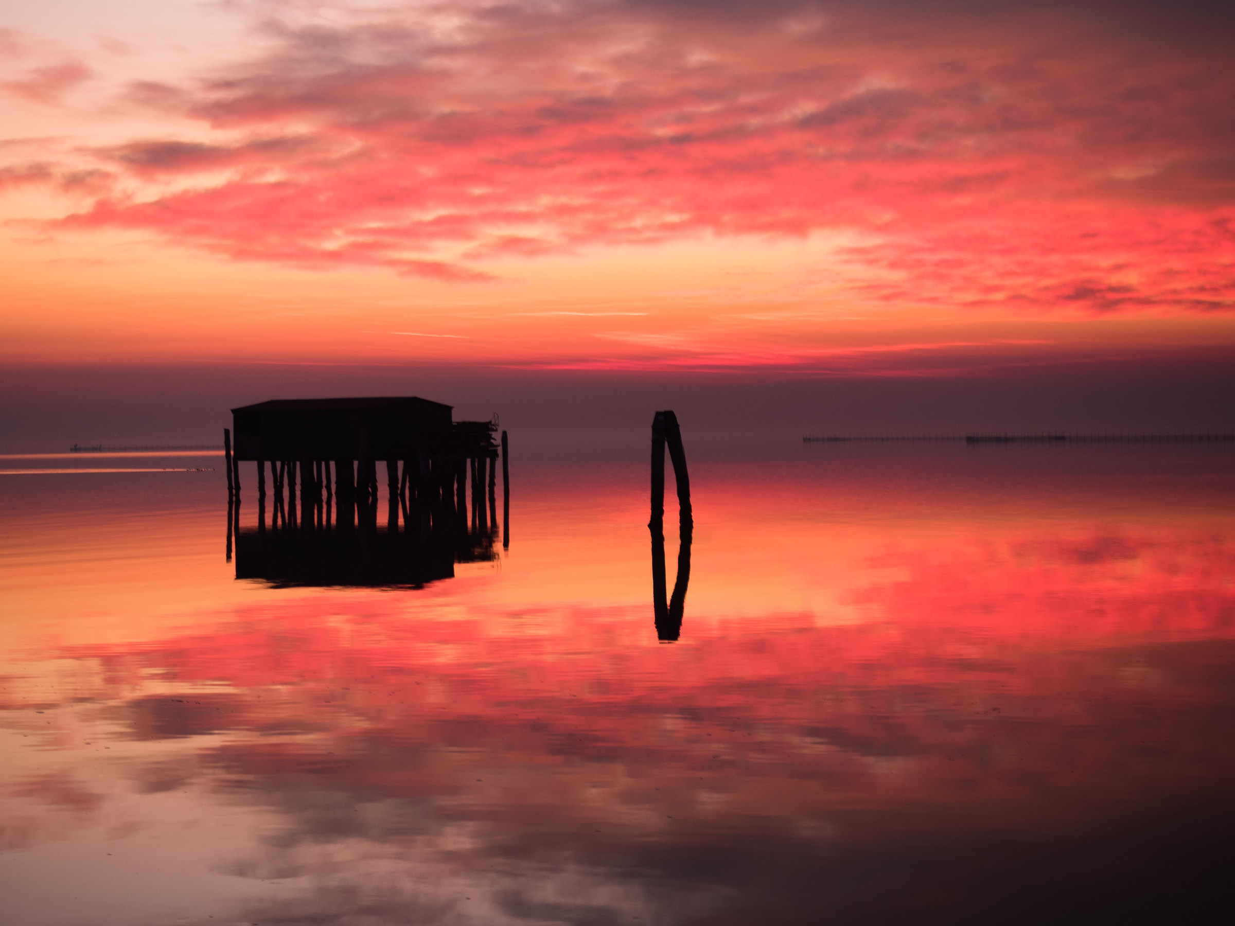 sunset in pellestrina