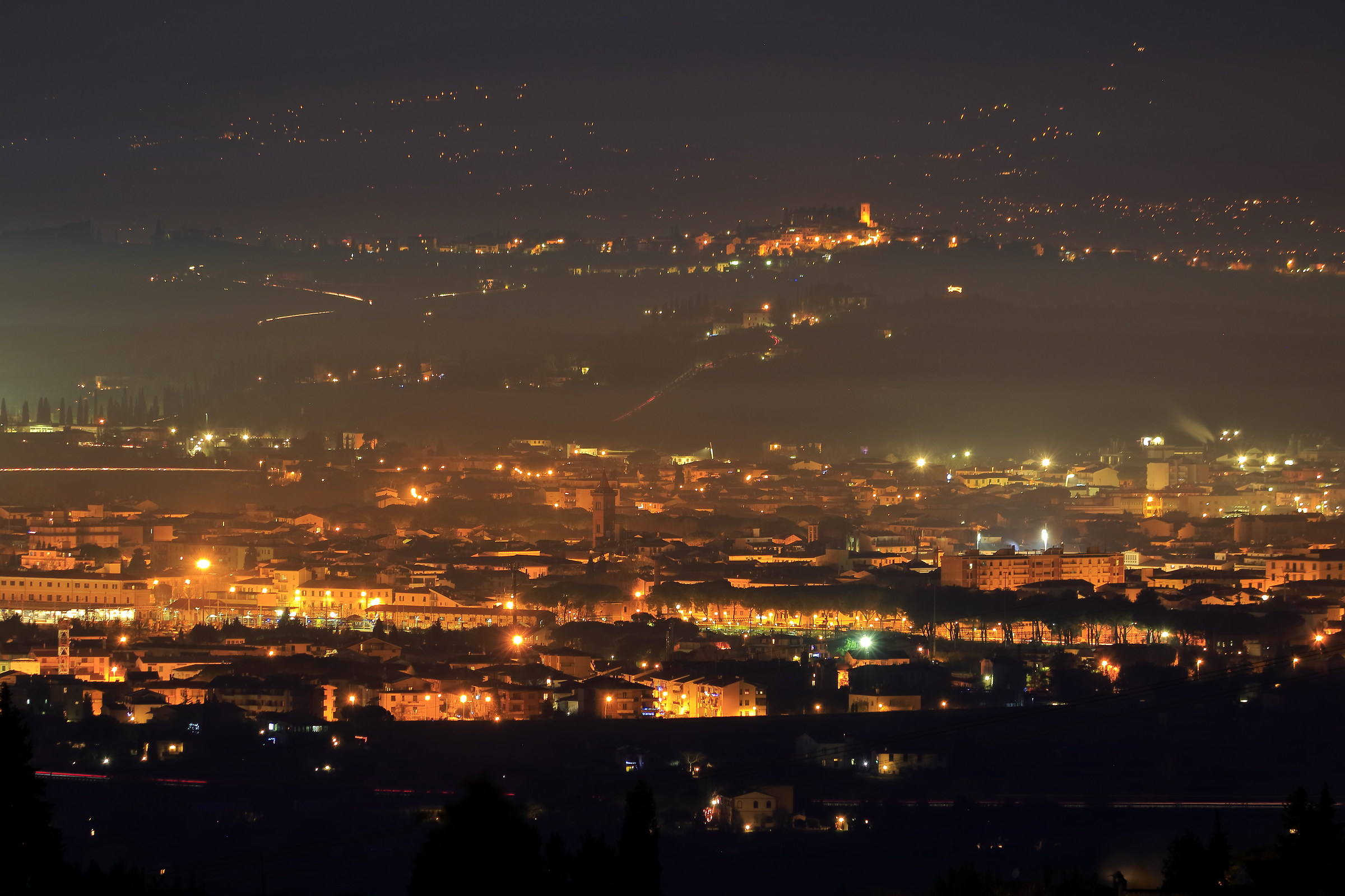 Empoli and Cerreto Guidi by night