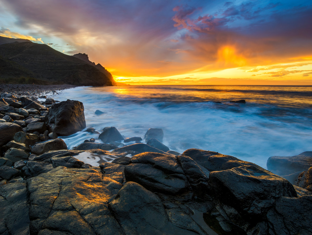 tramonto sulla spiaggia di El Risco