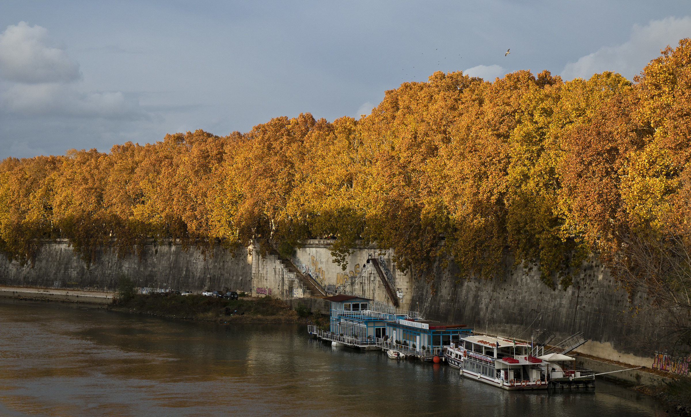 Boats along the Tiber