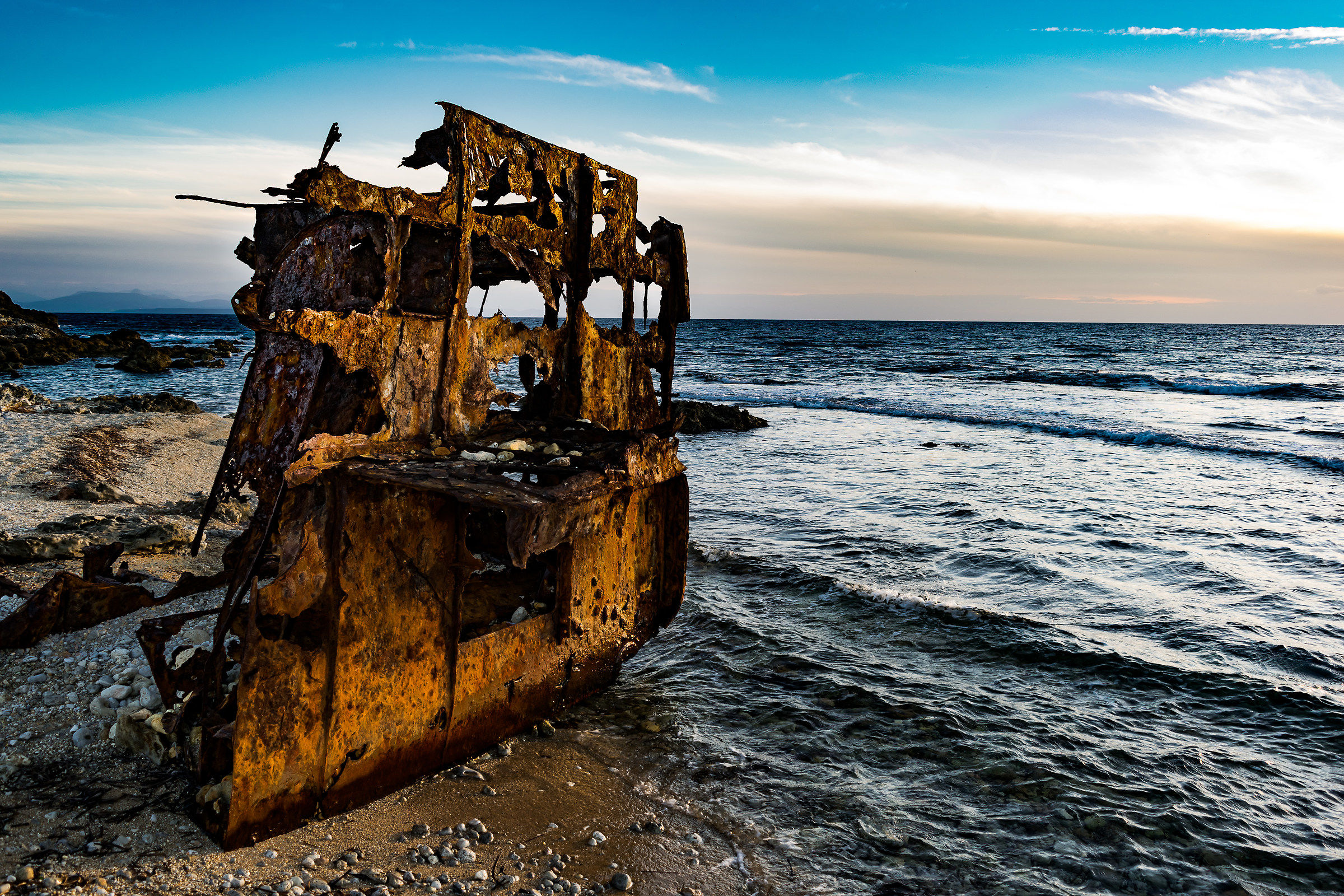 Sunset of a wreck