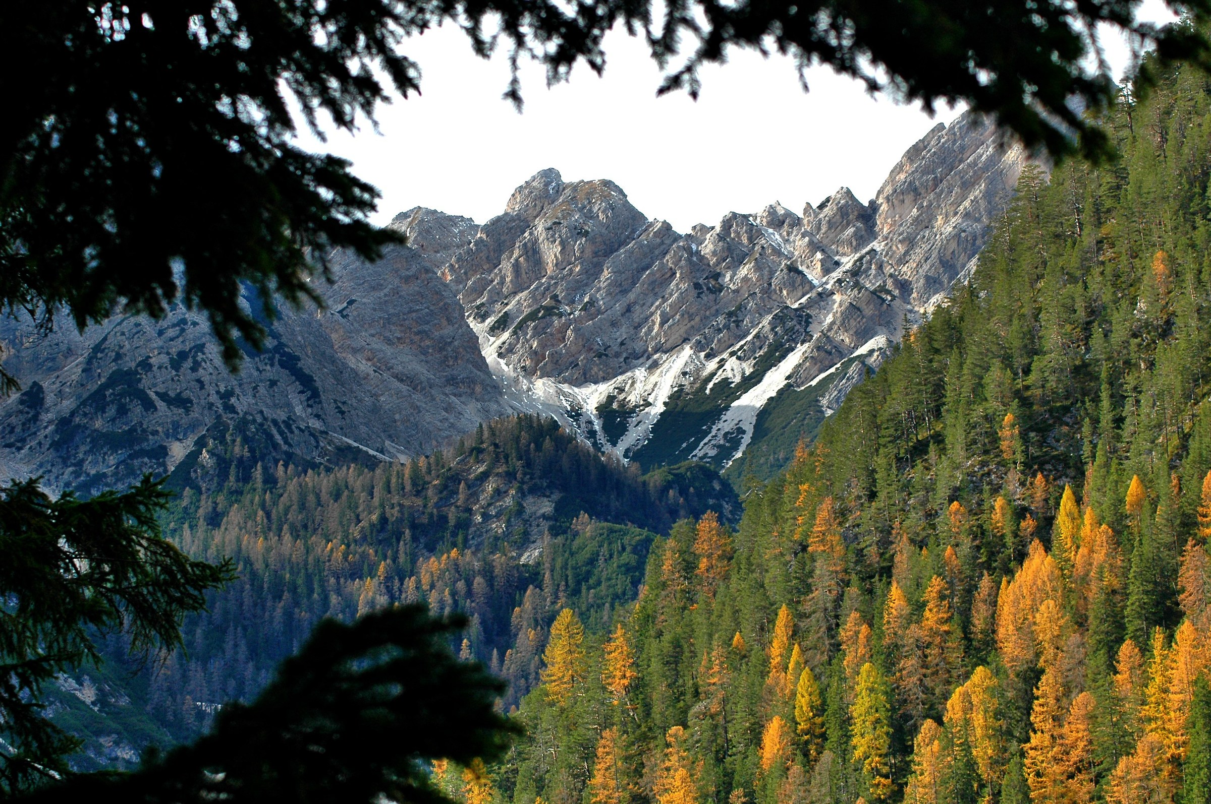 peaks on Lake Braies