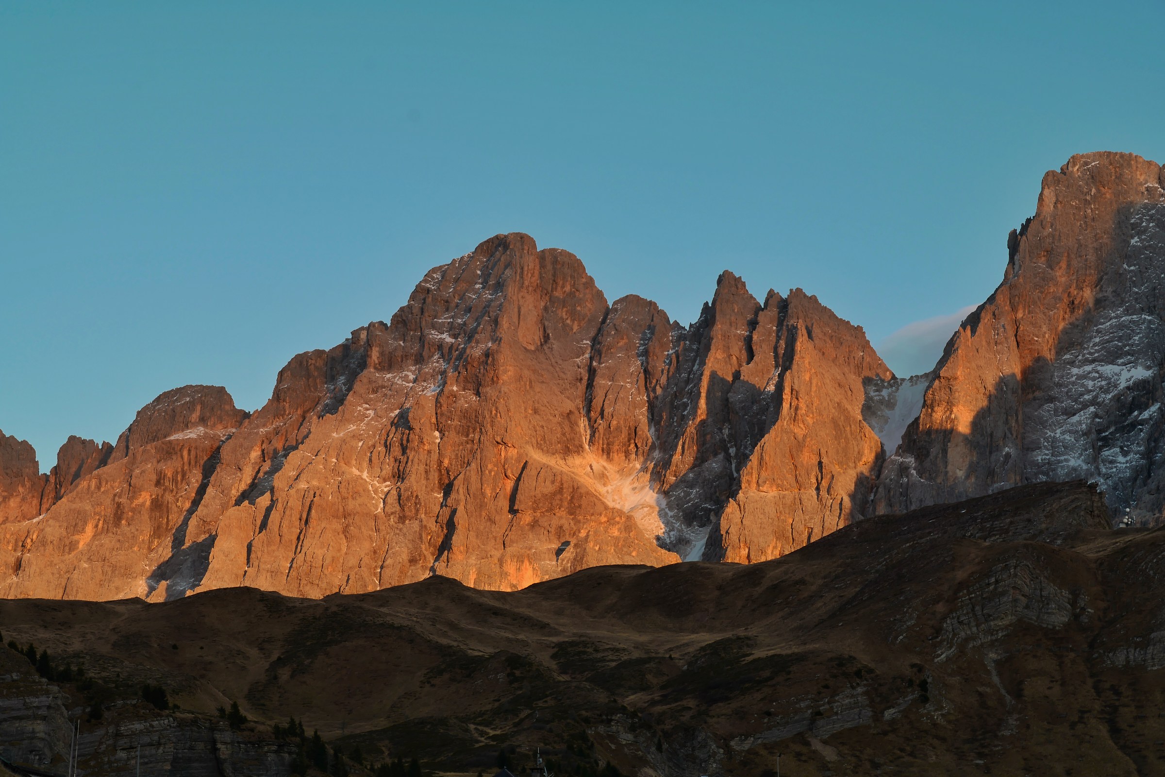 tranonto sul passo Rolle