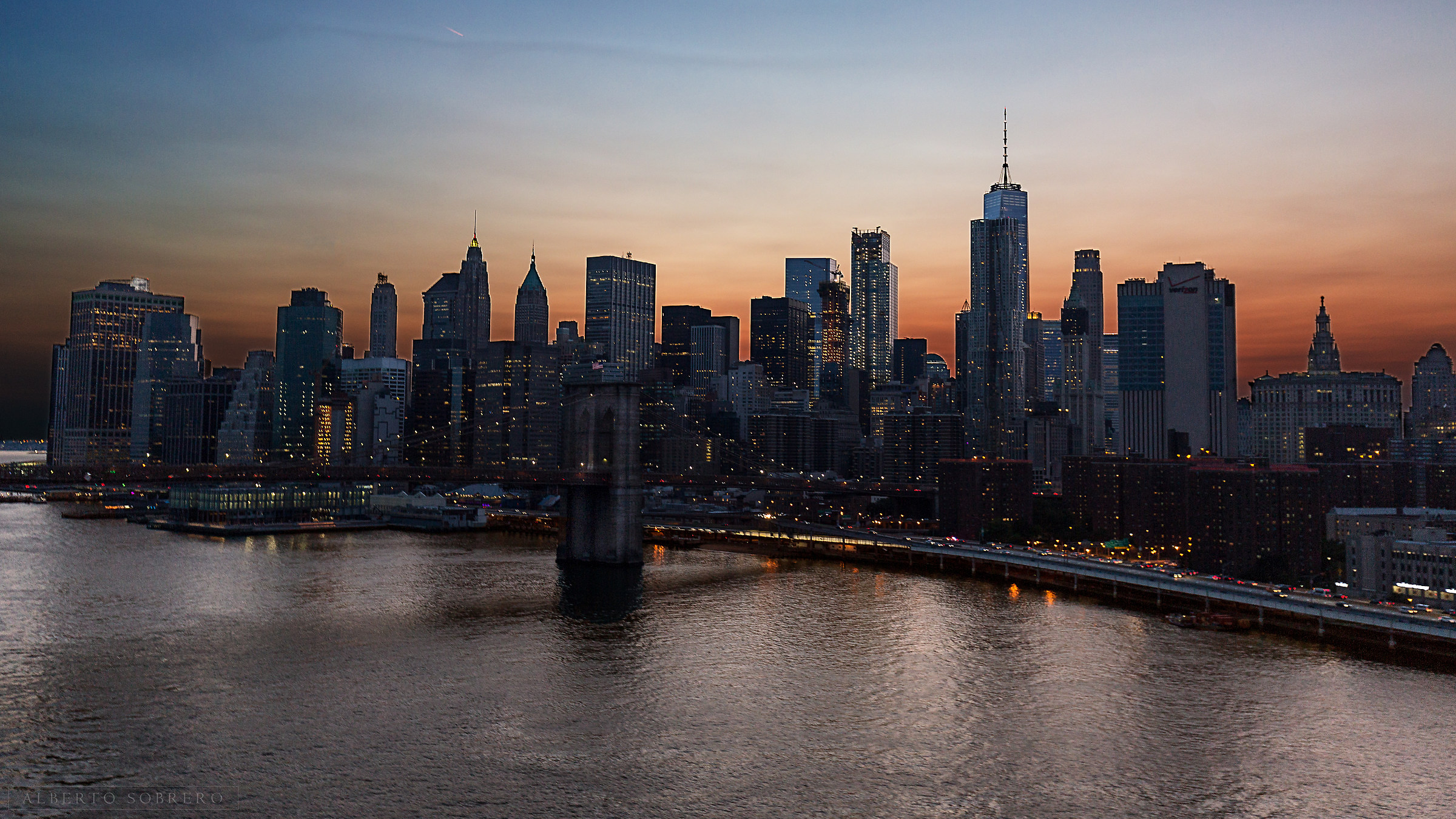 Lower Manhattan - Sunset Skyline