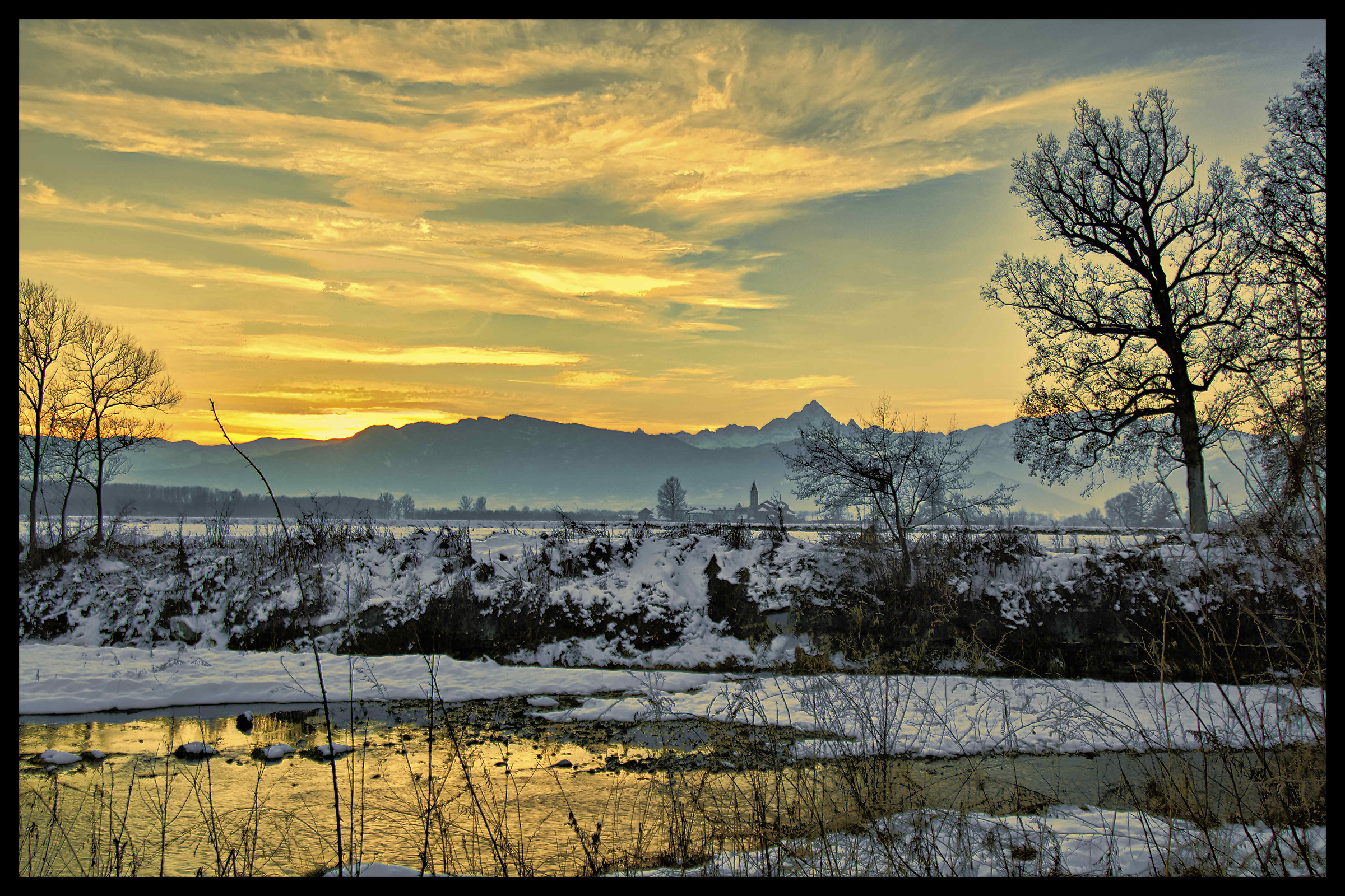 sunset on the monviso