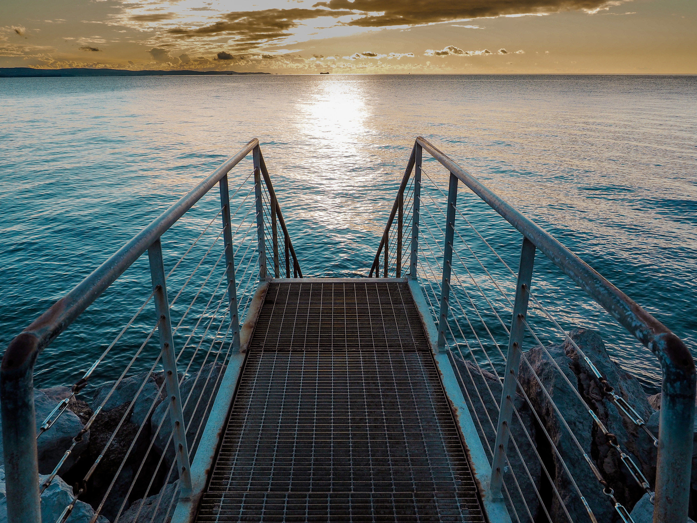 Barcola Beach rusty stairs