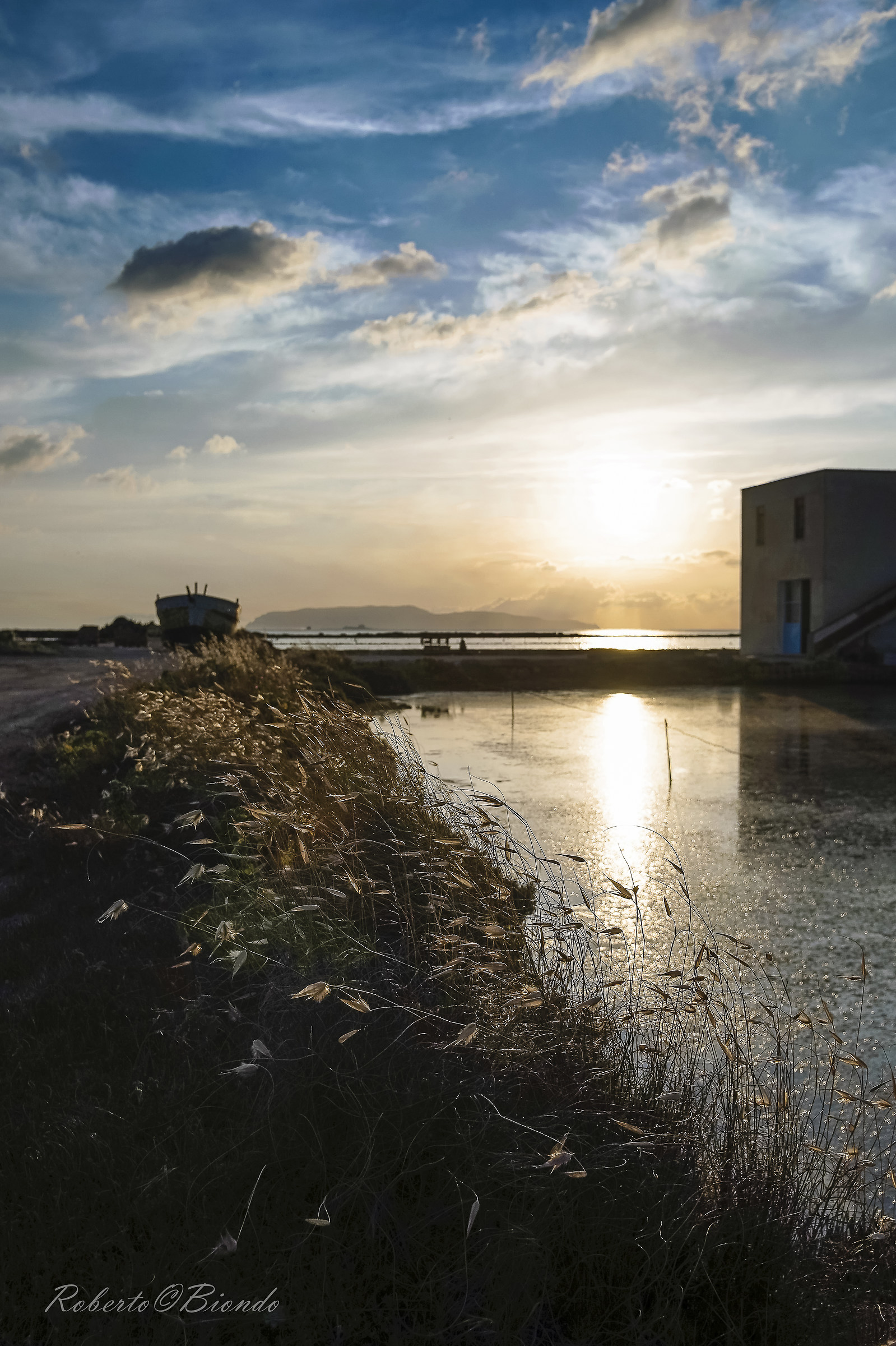saline at sunset, Sicily
