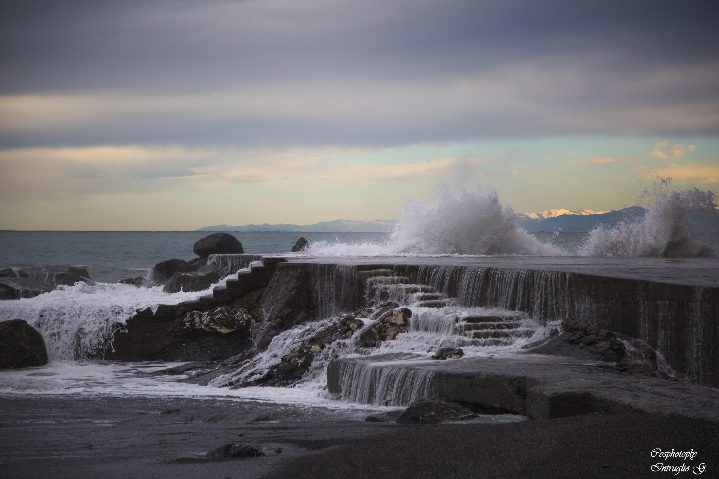 The winter sea in Camogli