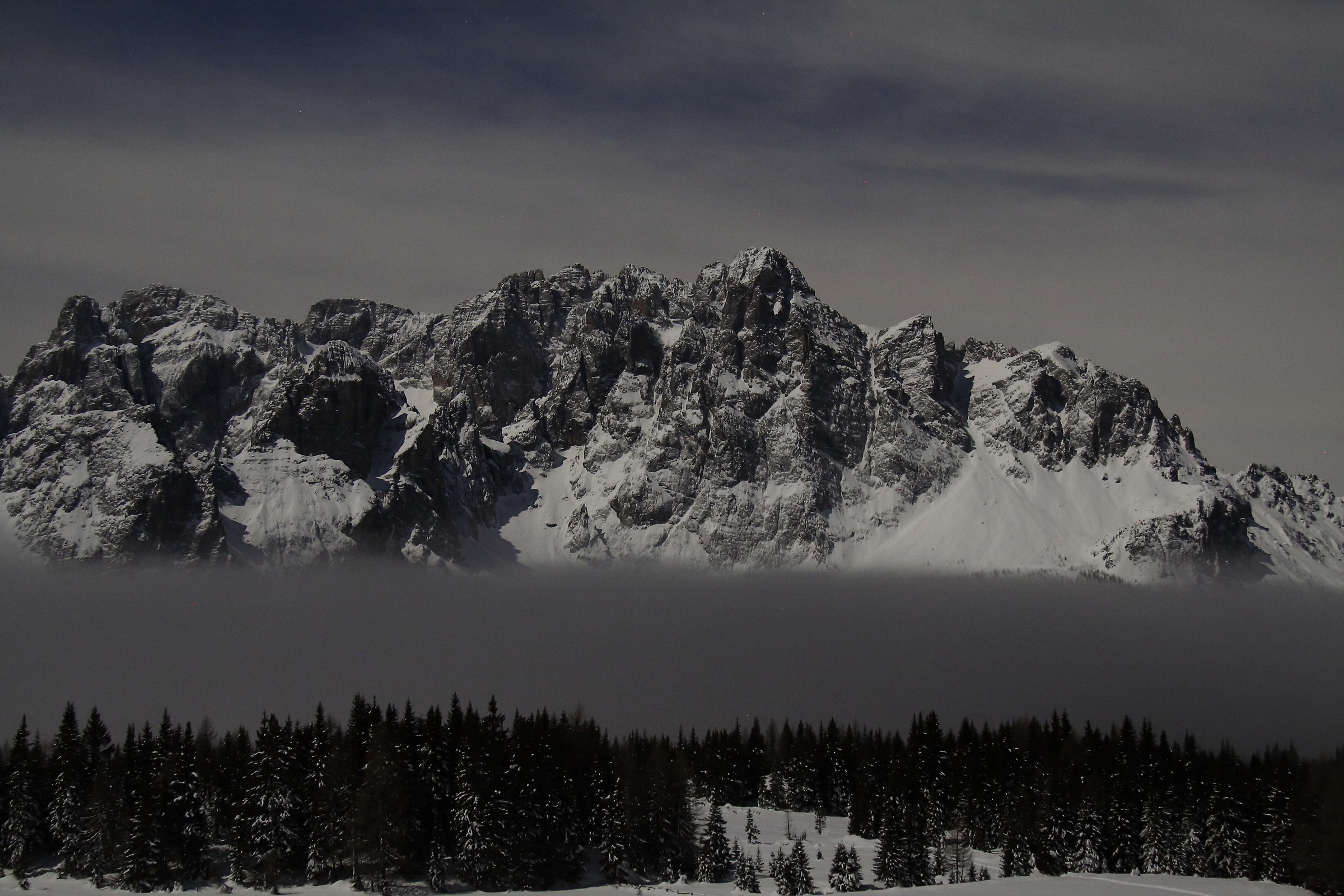 Red croda with full moon