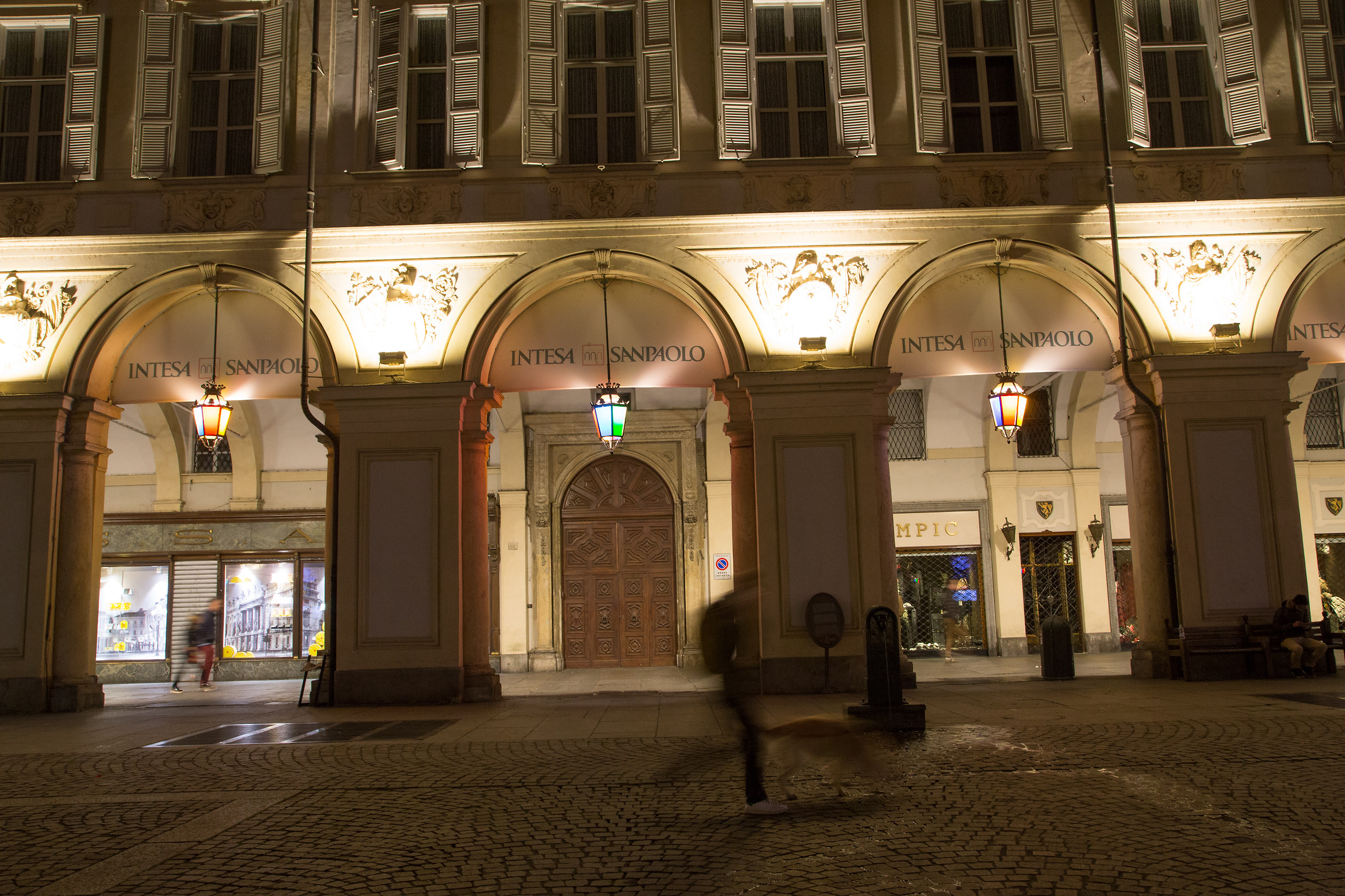 lights artist Turin Piazza San Carlo