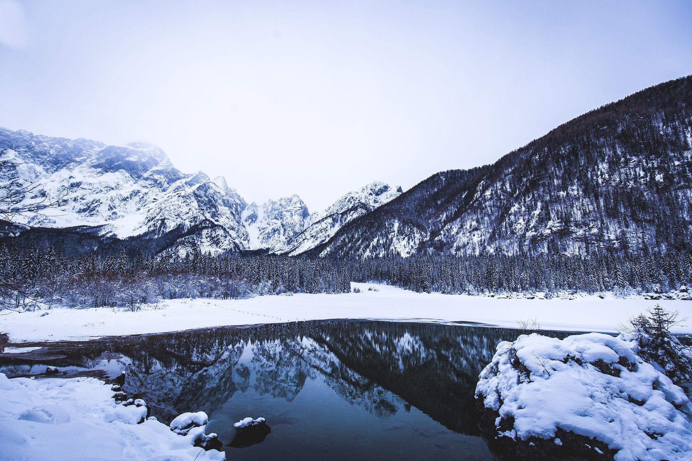 The reflection of the mountains