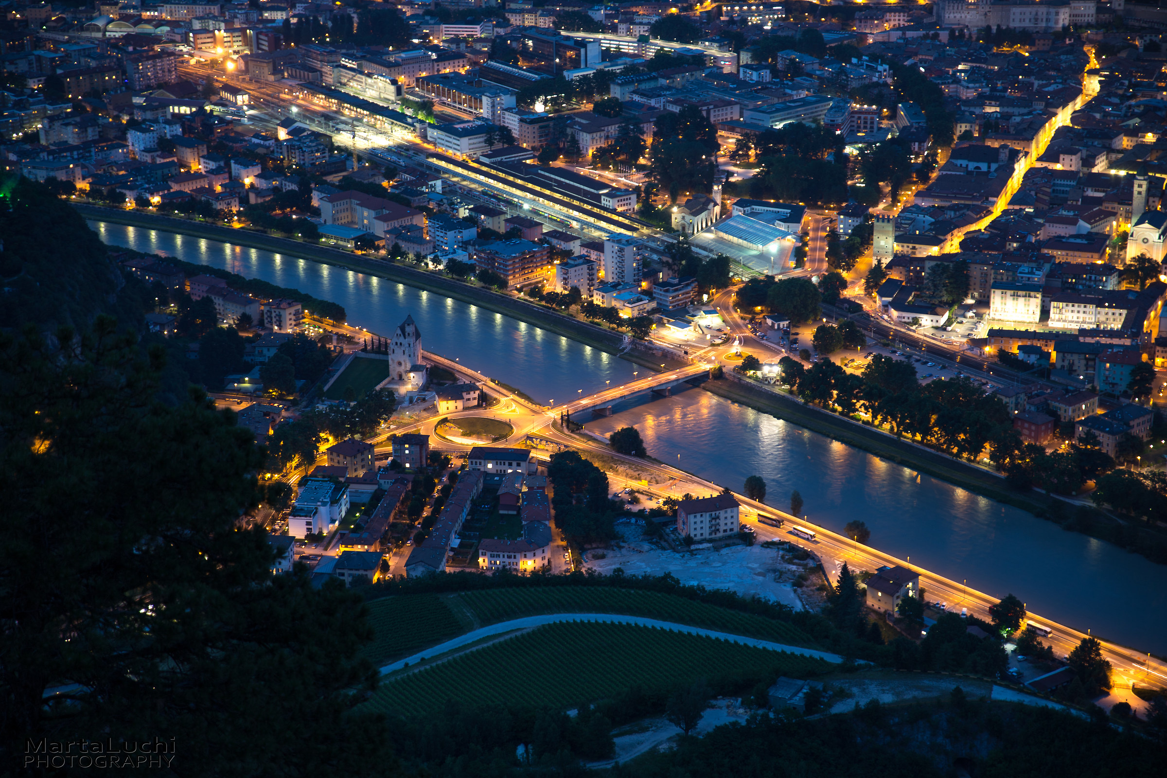Trento at night