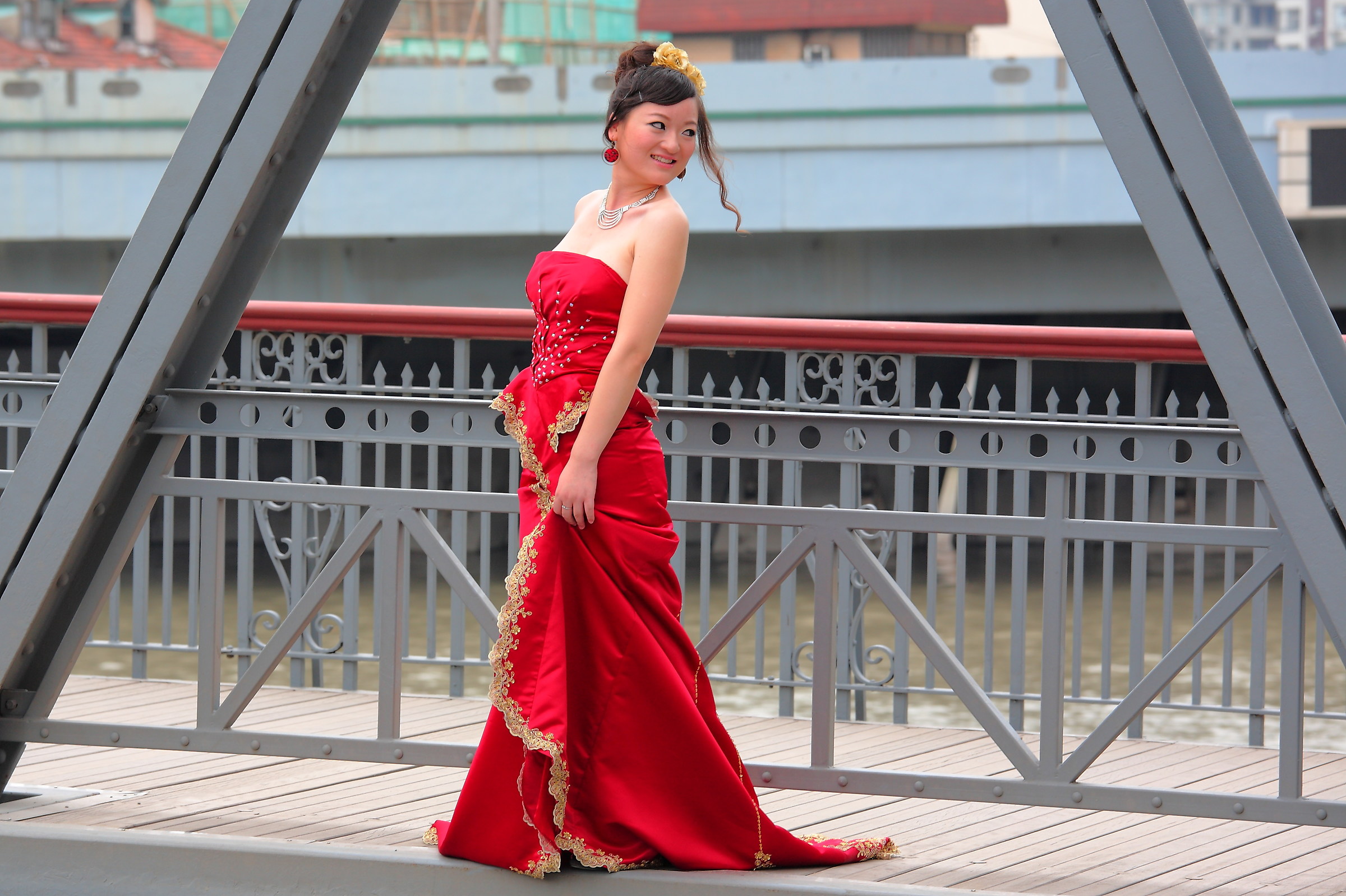 Prova vestito prematrimonio (rosso tradizione) Shanghai