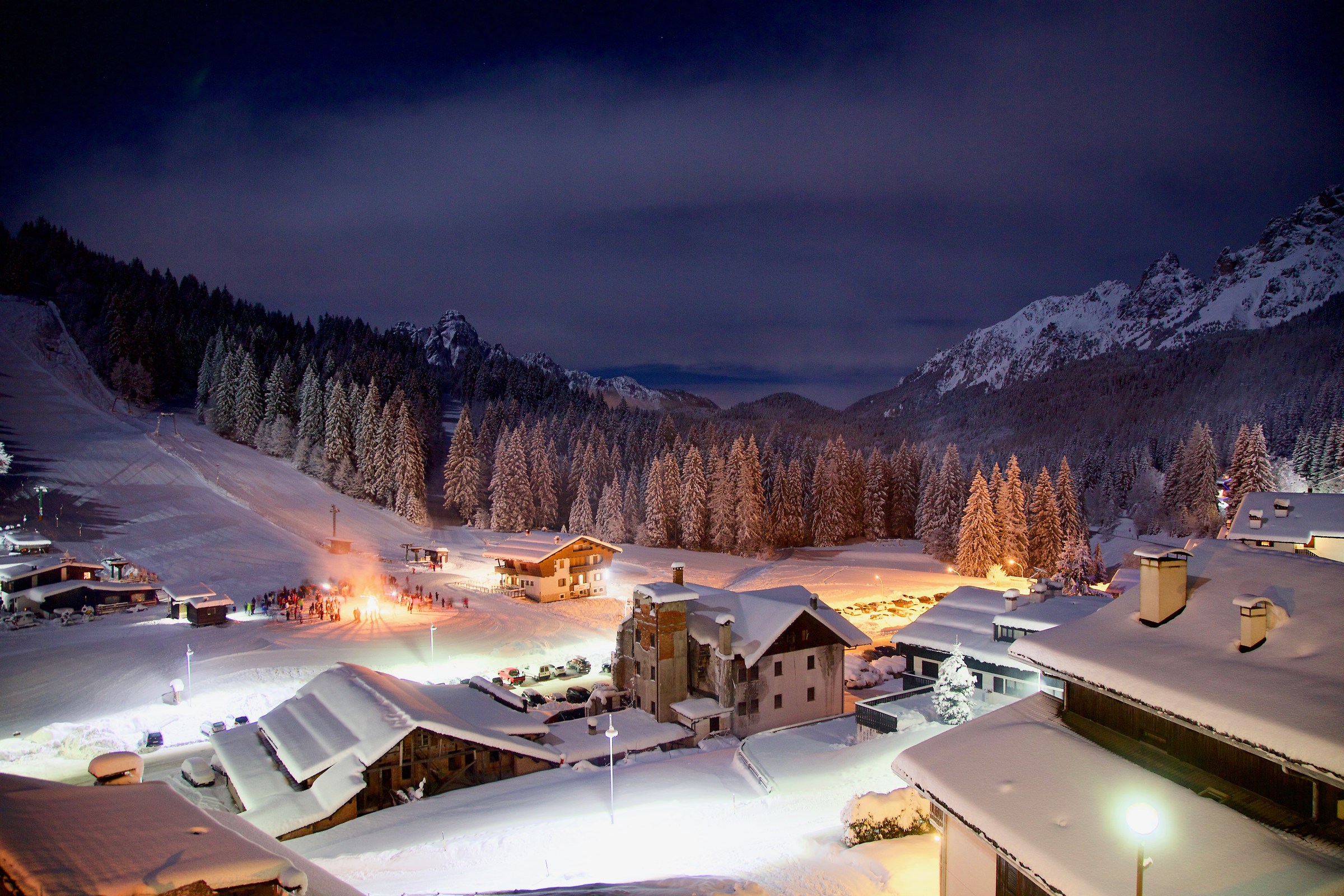 torchlight on the slopes