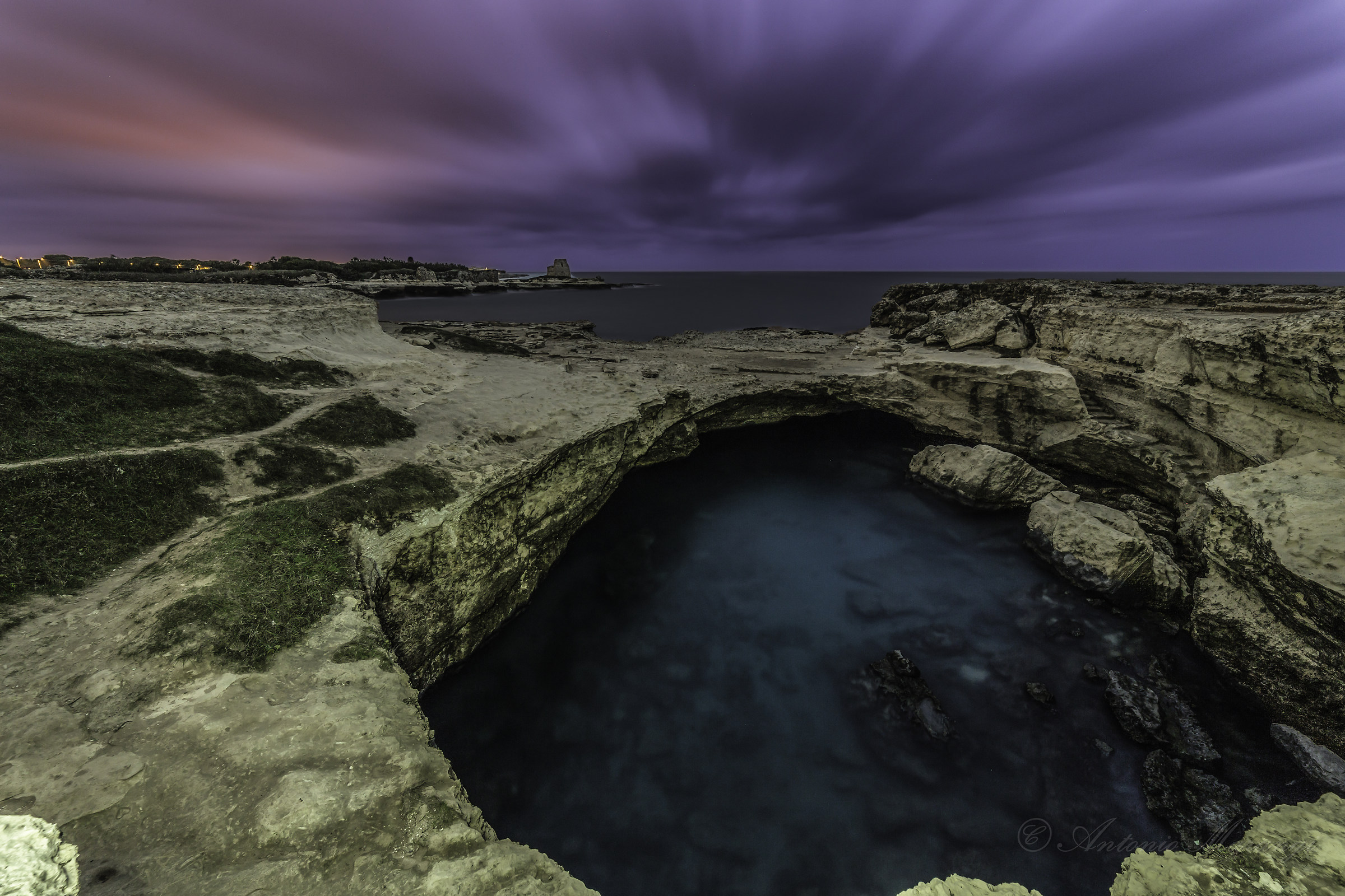 the cave of poetry at sunset