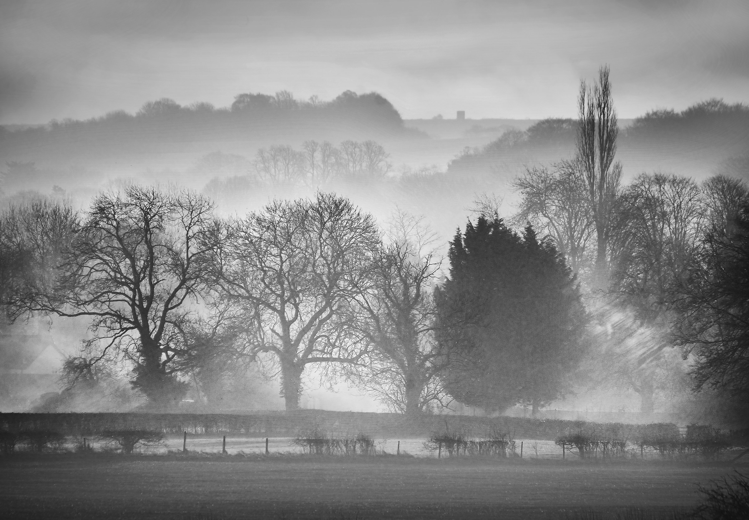 The Morning Mists Linger ....
