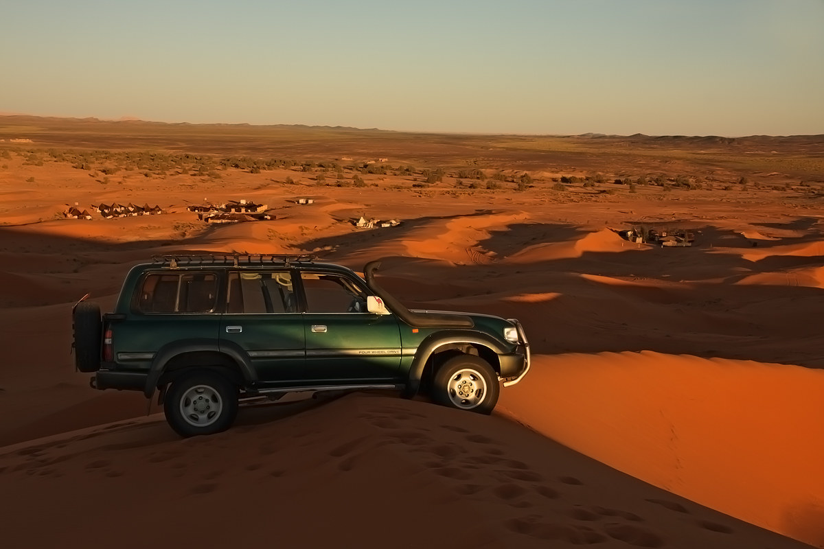 On the dune at sunset