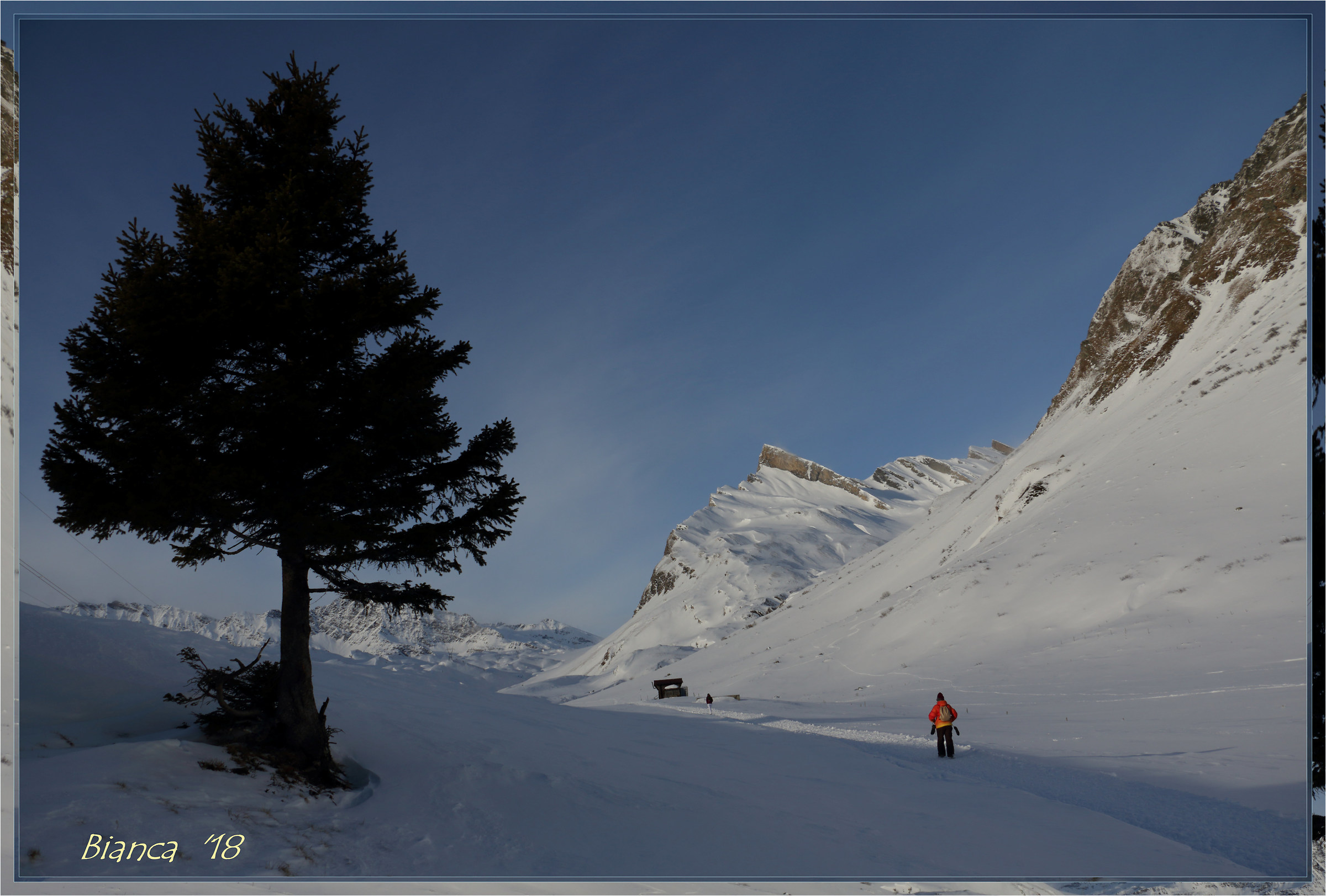 scarpinata sulla neve