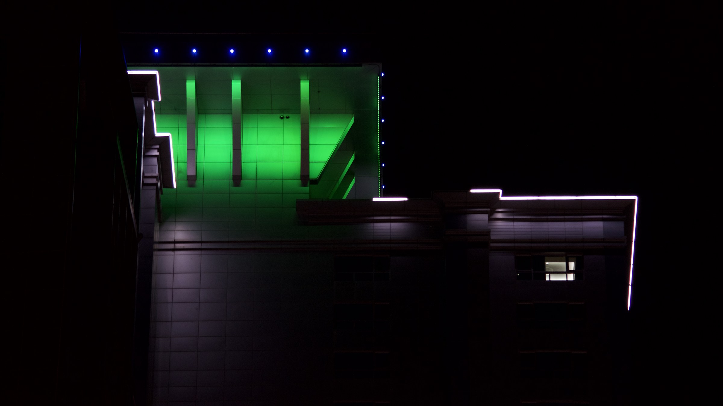 Korean buildings by night