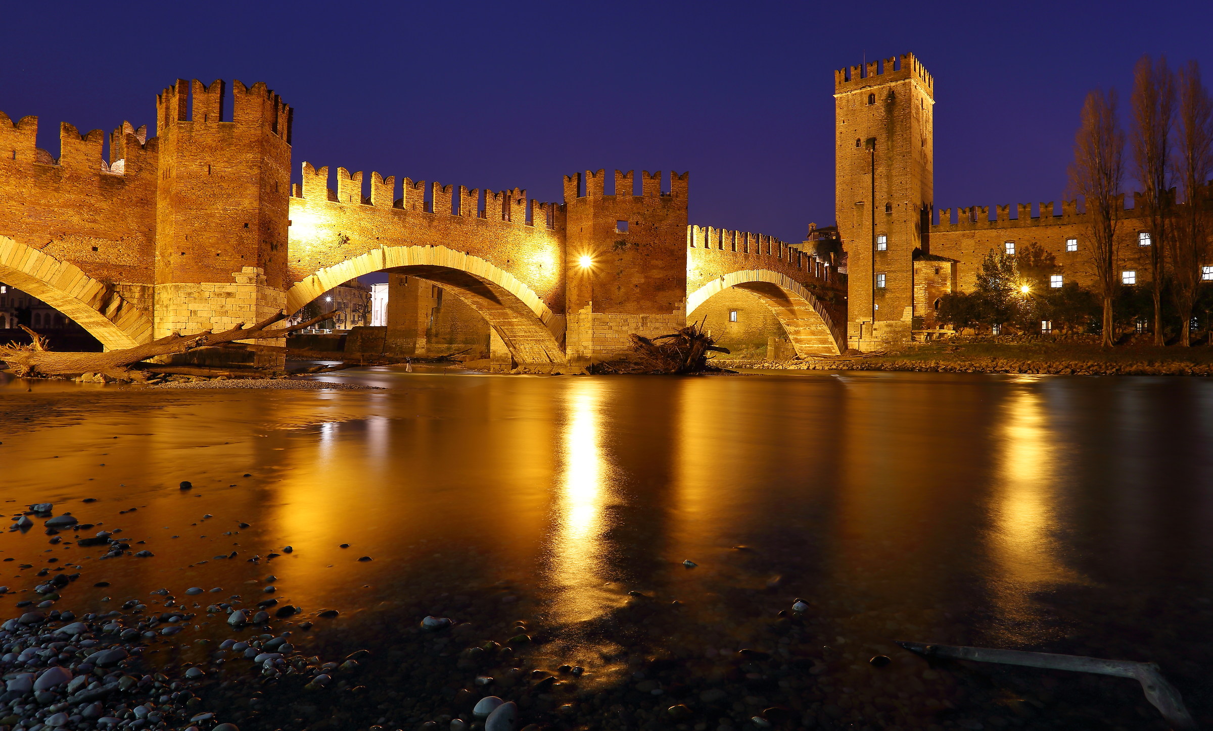 The Castelvecchio bridge after the flood