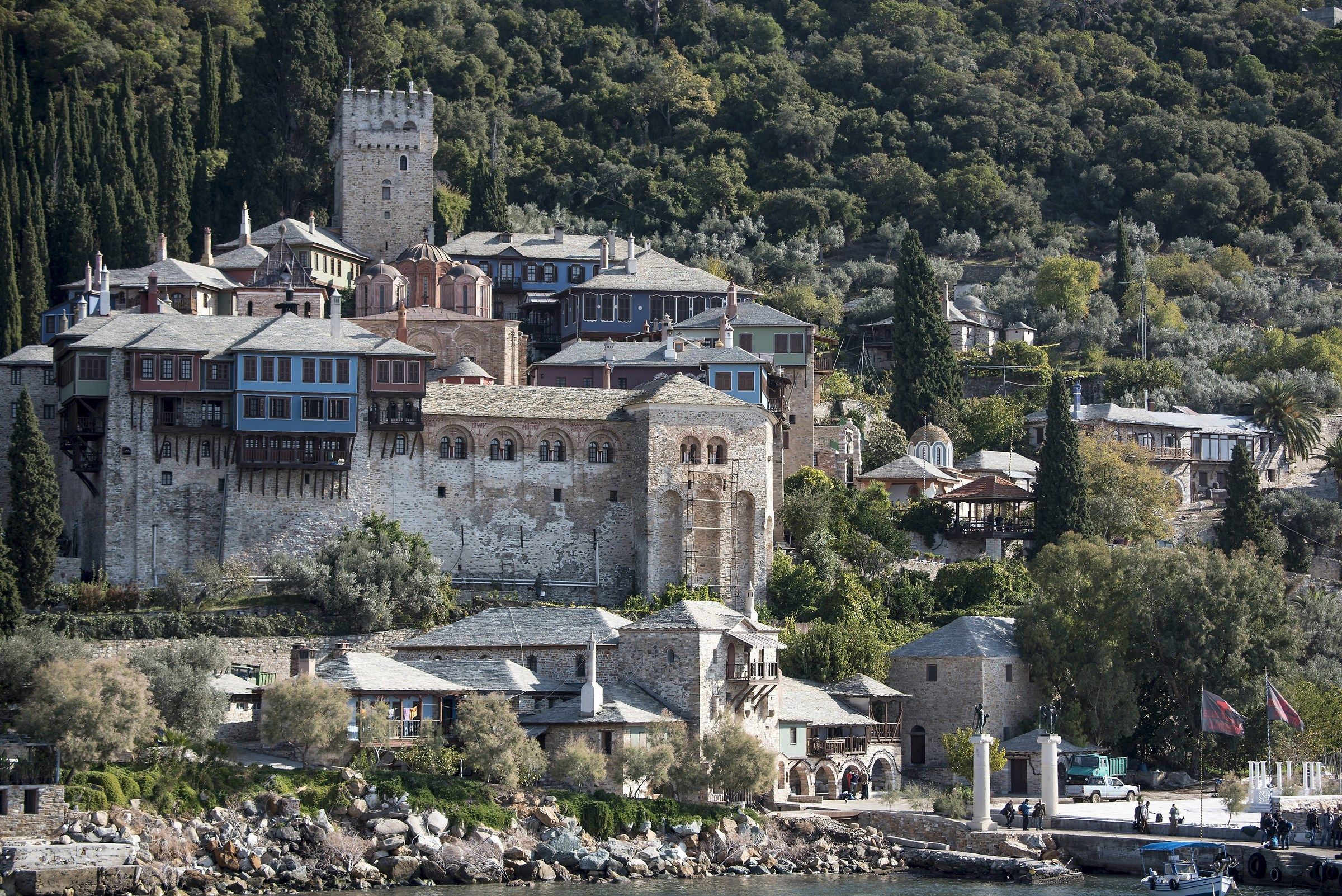Monastery on the Mount Athos peninsula