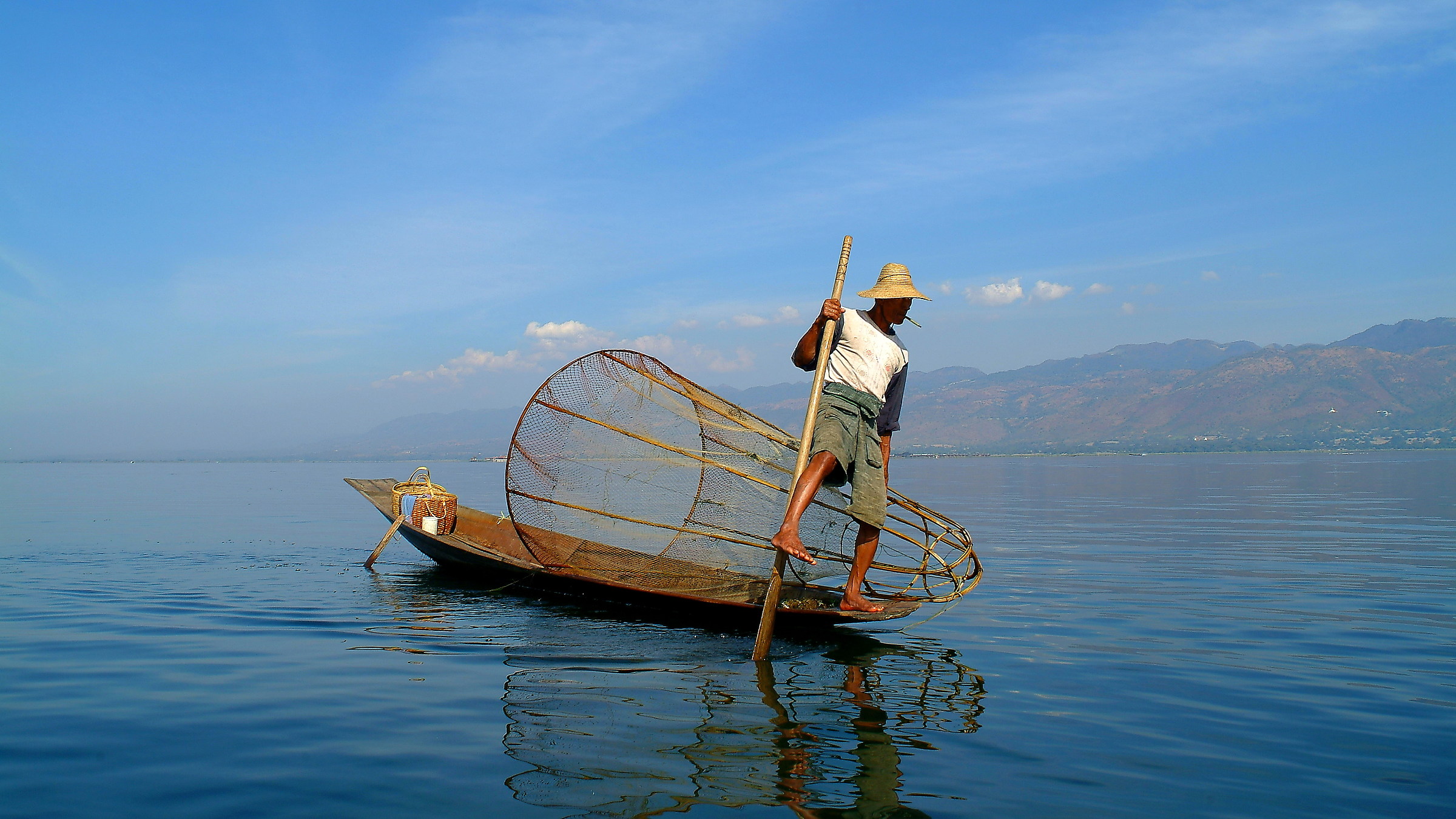 Fisherman on the wonderful Inle Lake, Myanmar
