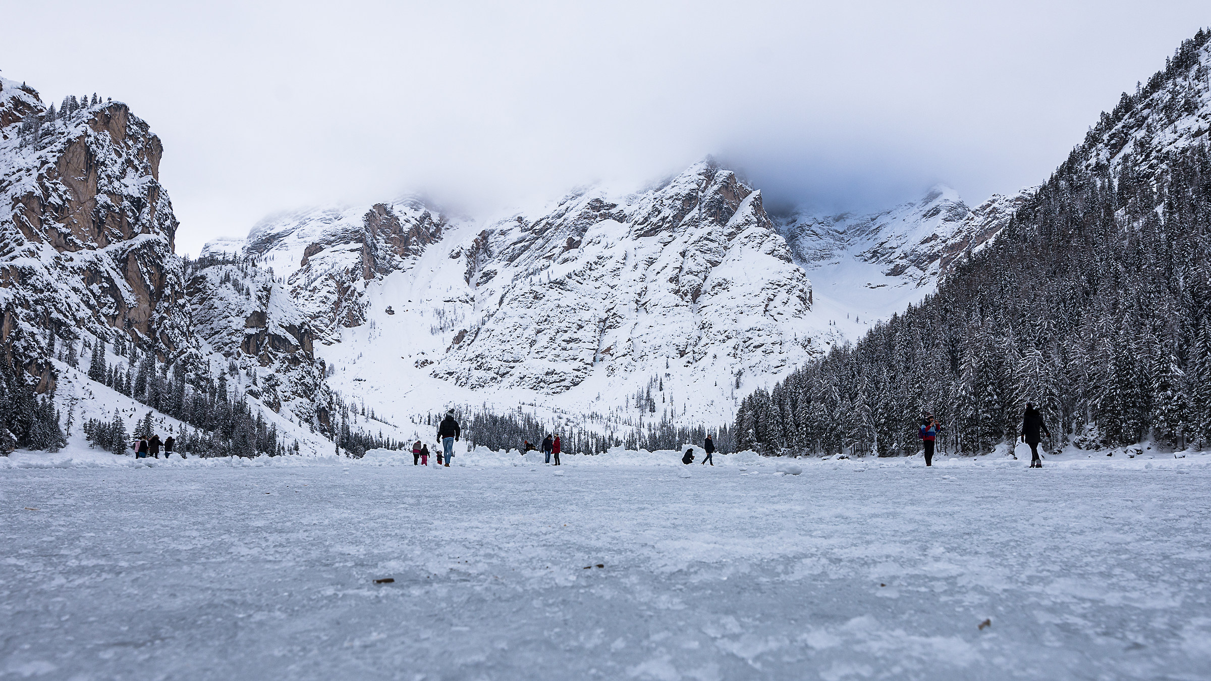 Walking on Lake Braies