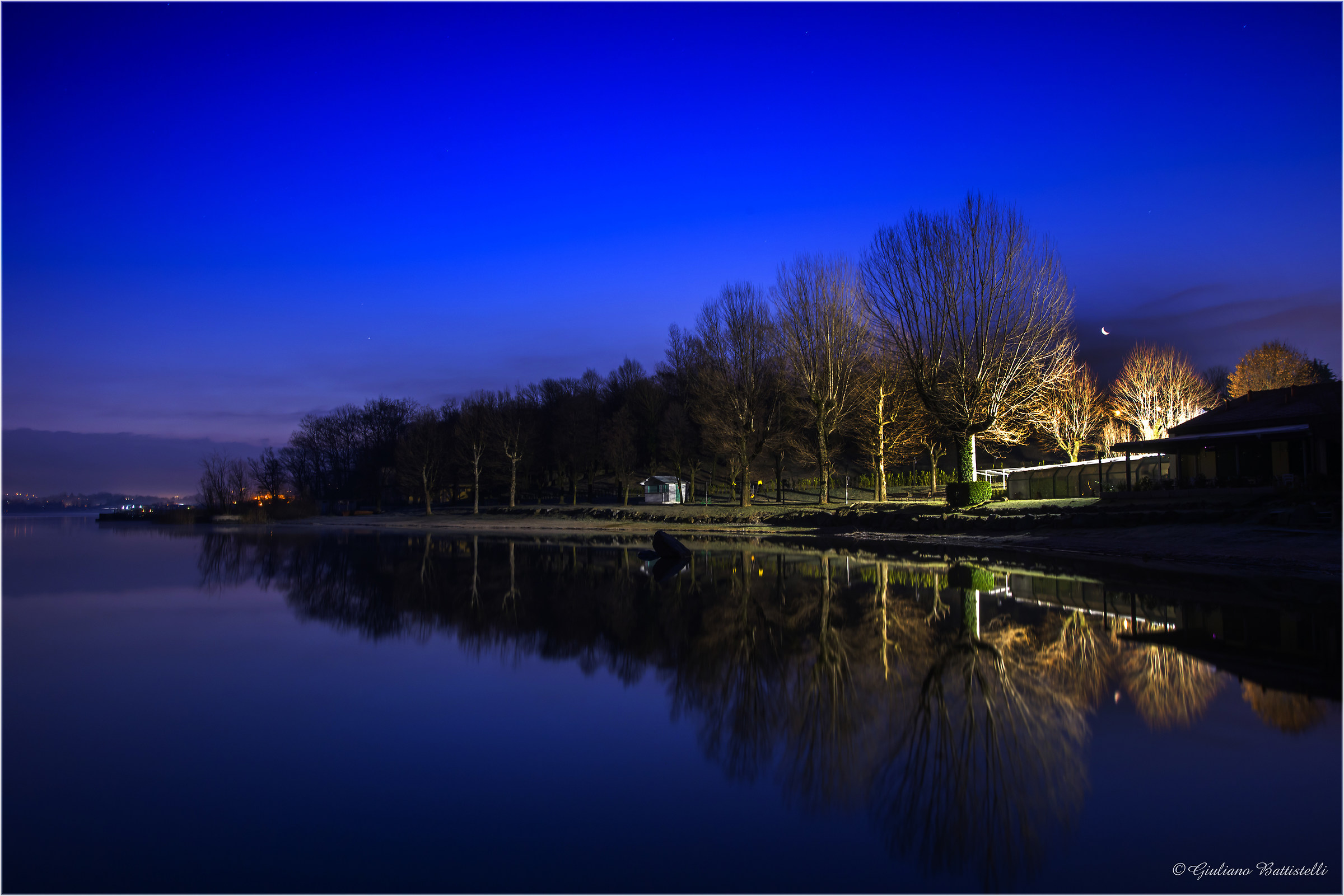 Reflected in the blue ...
