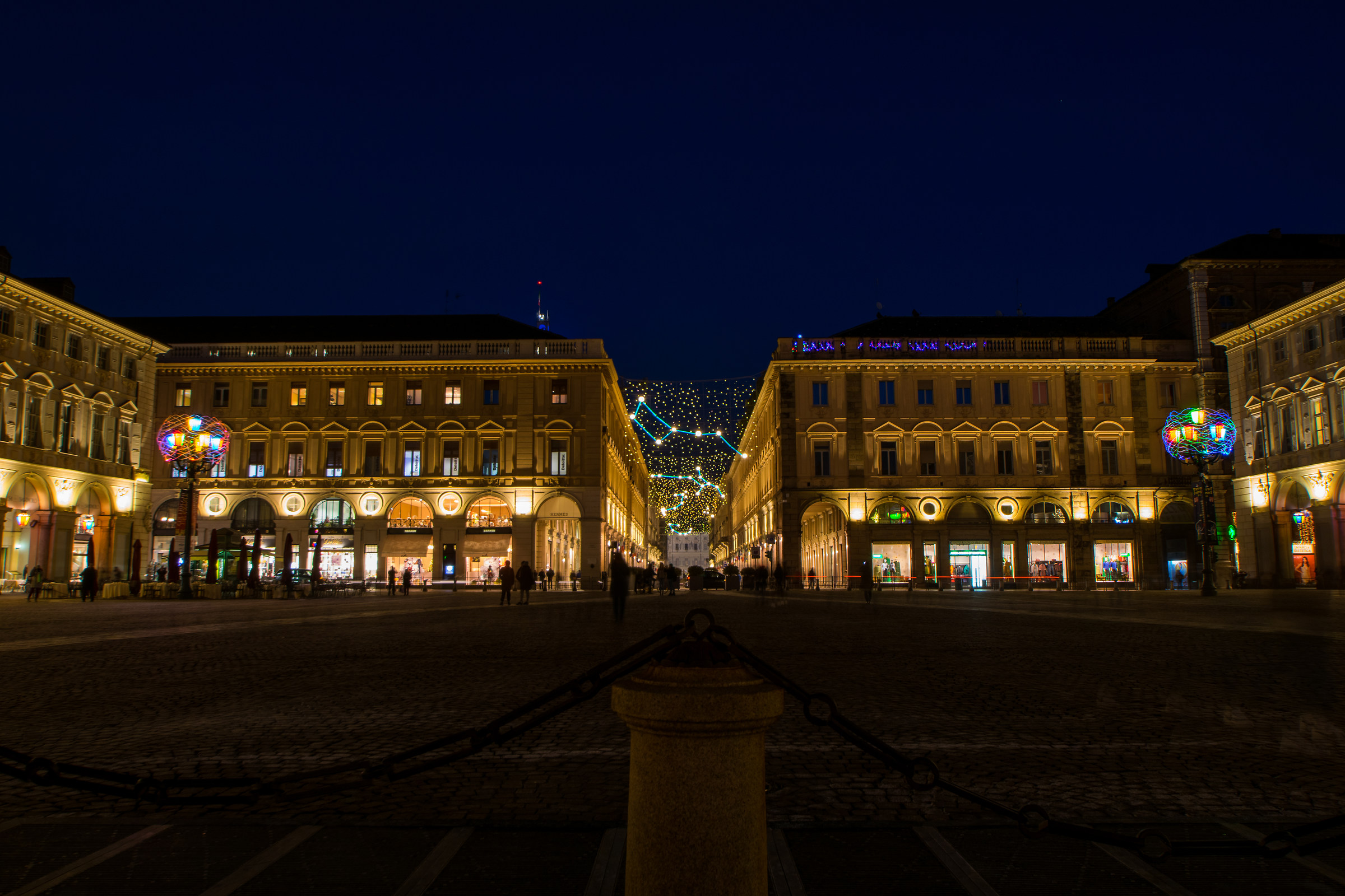 Piazza San Carlo illuminata