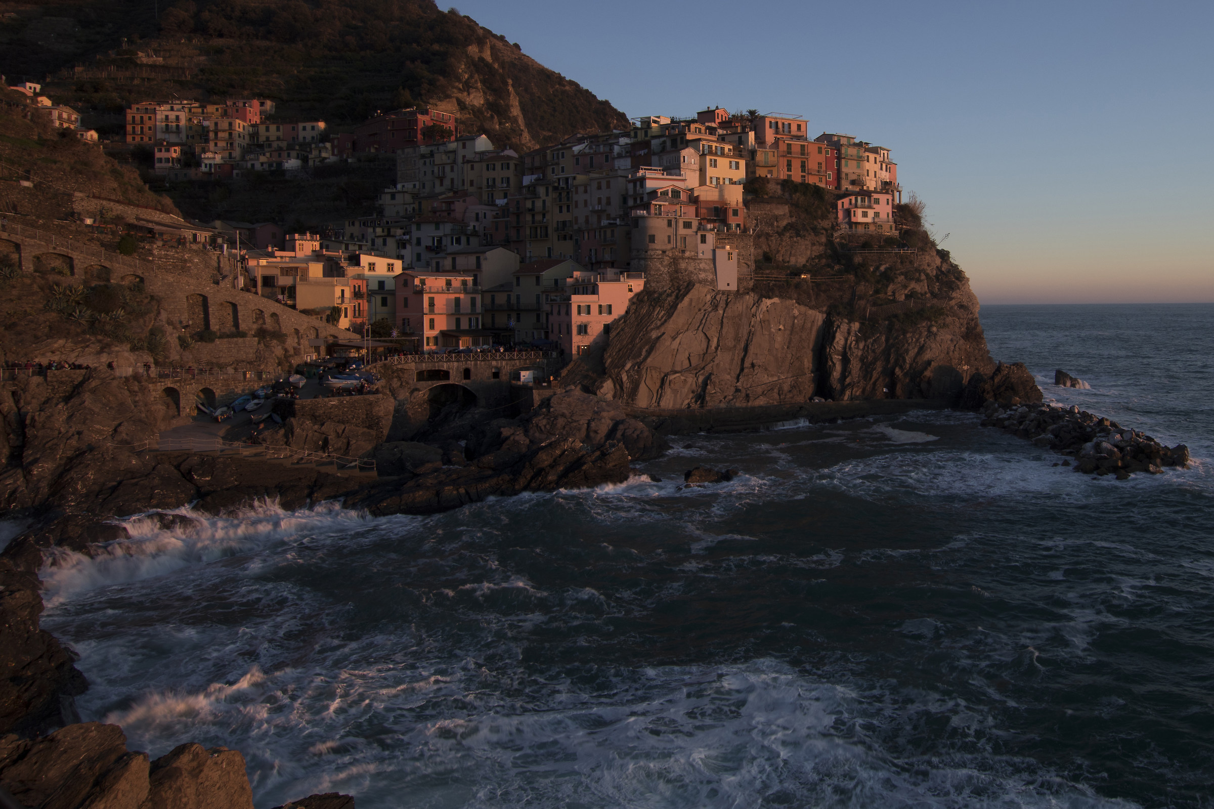 Manarola at sunset .......... very crowded