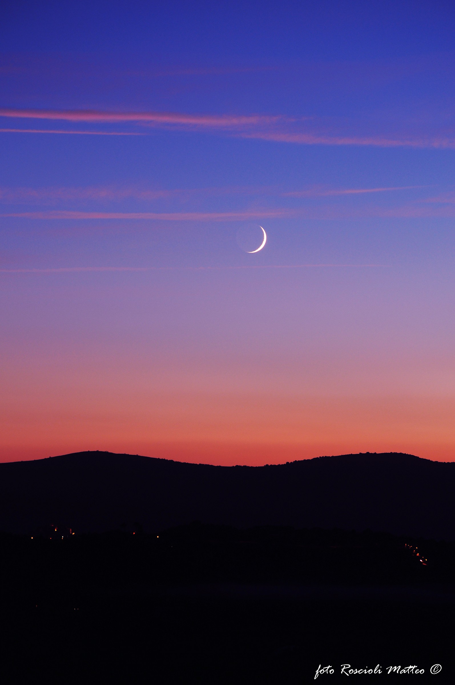 Sunset with moon ...