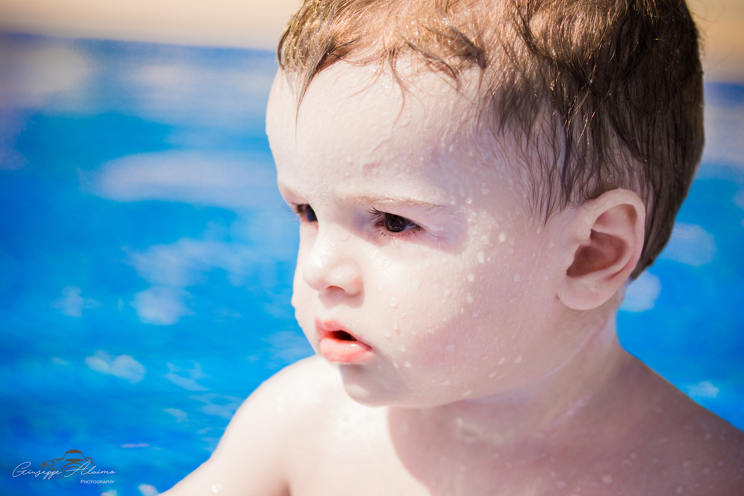 Gabriele in the pool