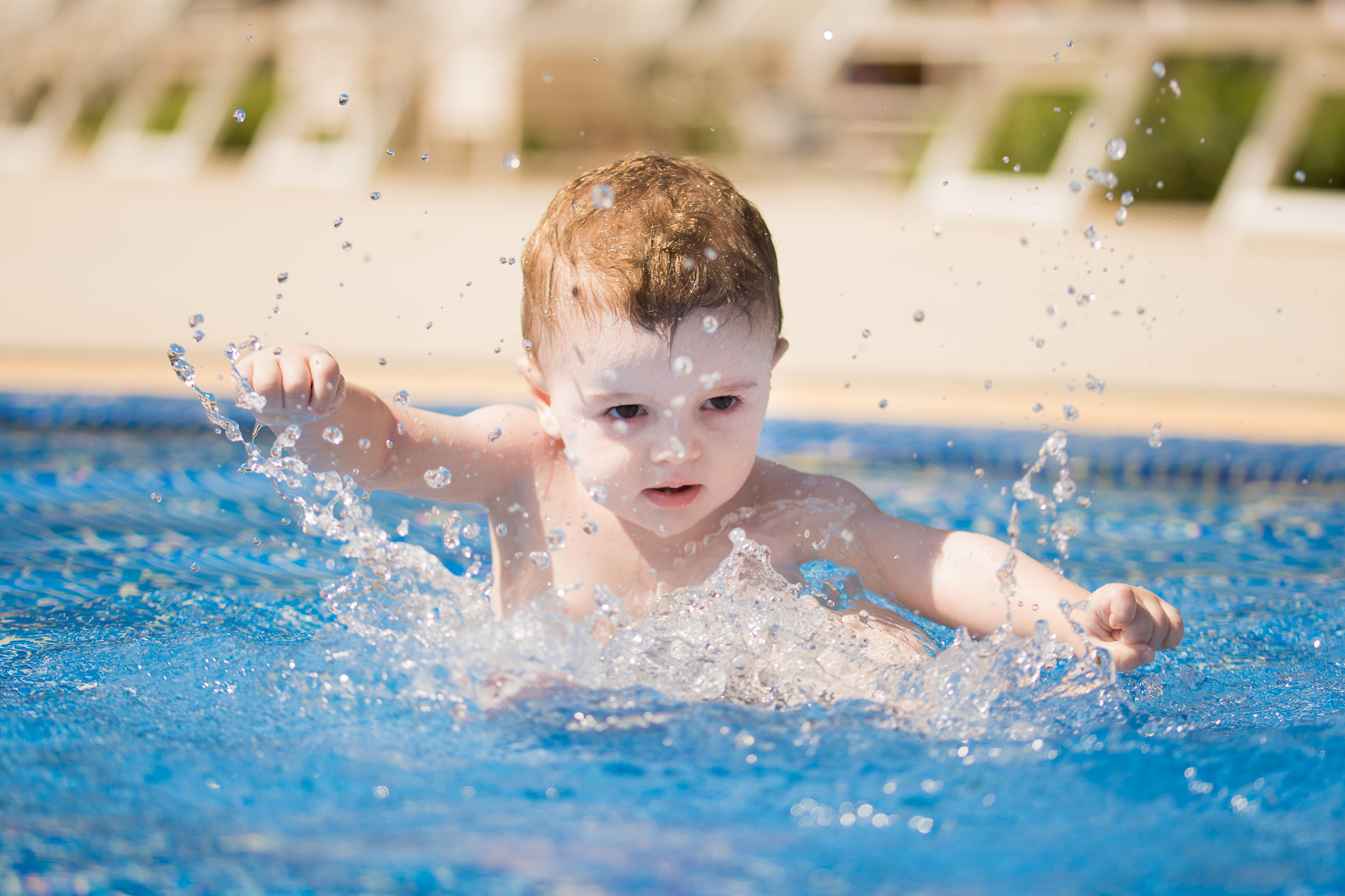 Gabriele in the pool