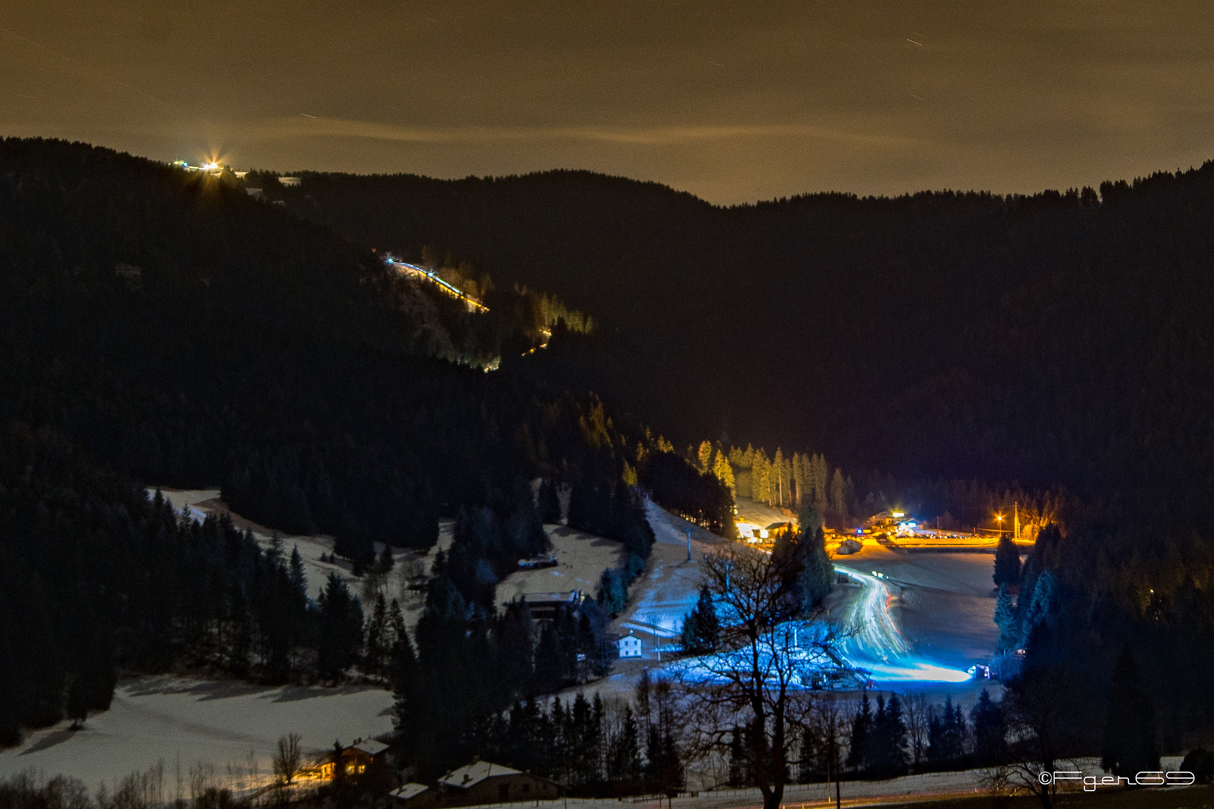 Il monte Altissimo e le luci degli skialper